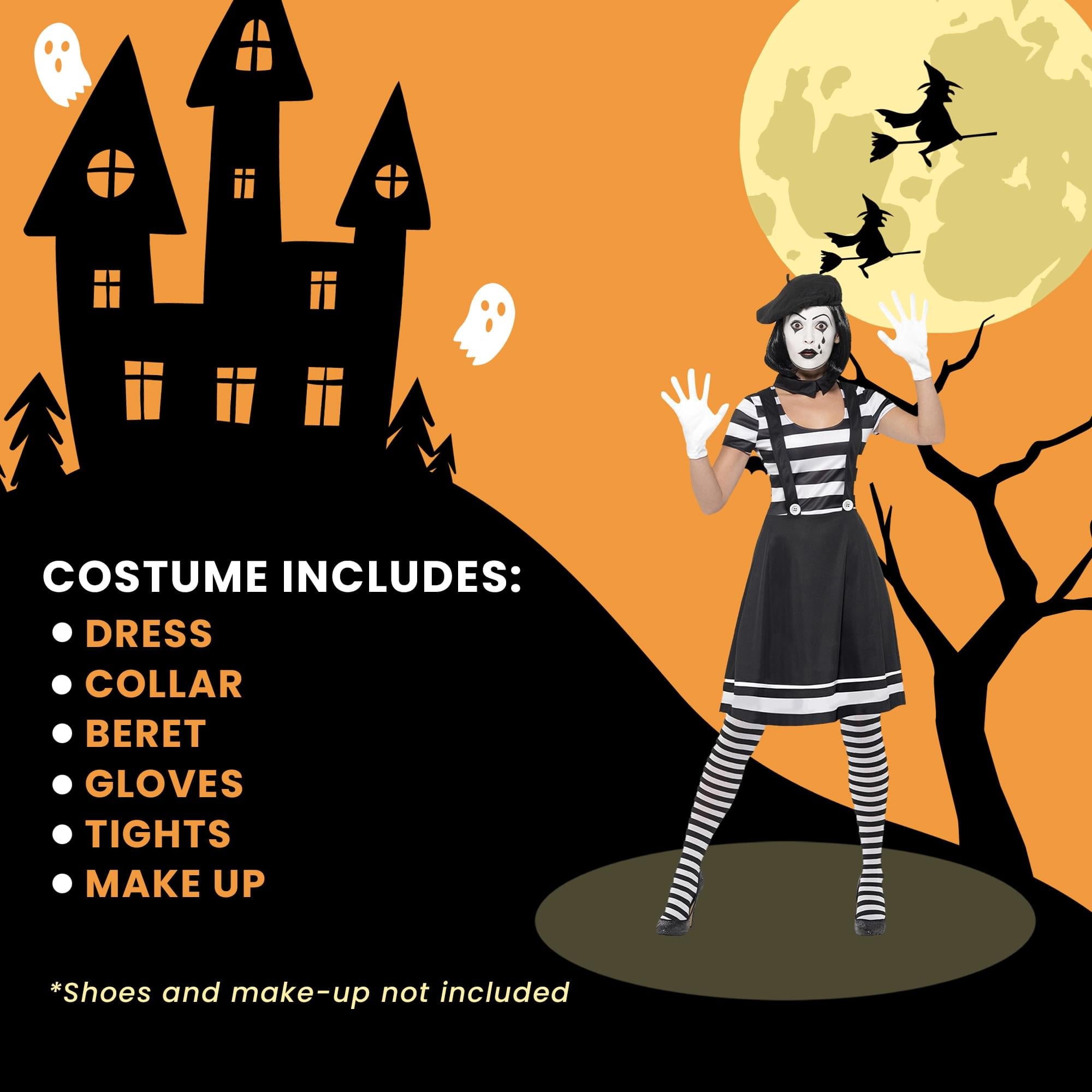 Lady Mime Artist Adult Costume
