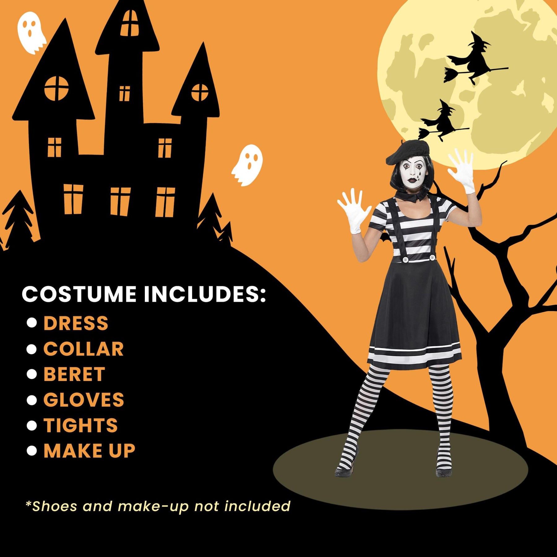 Lady Mime Artist Adult Costume