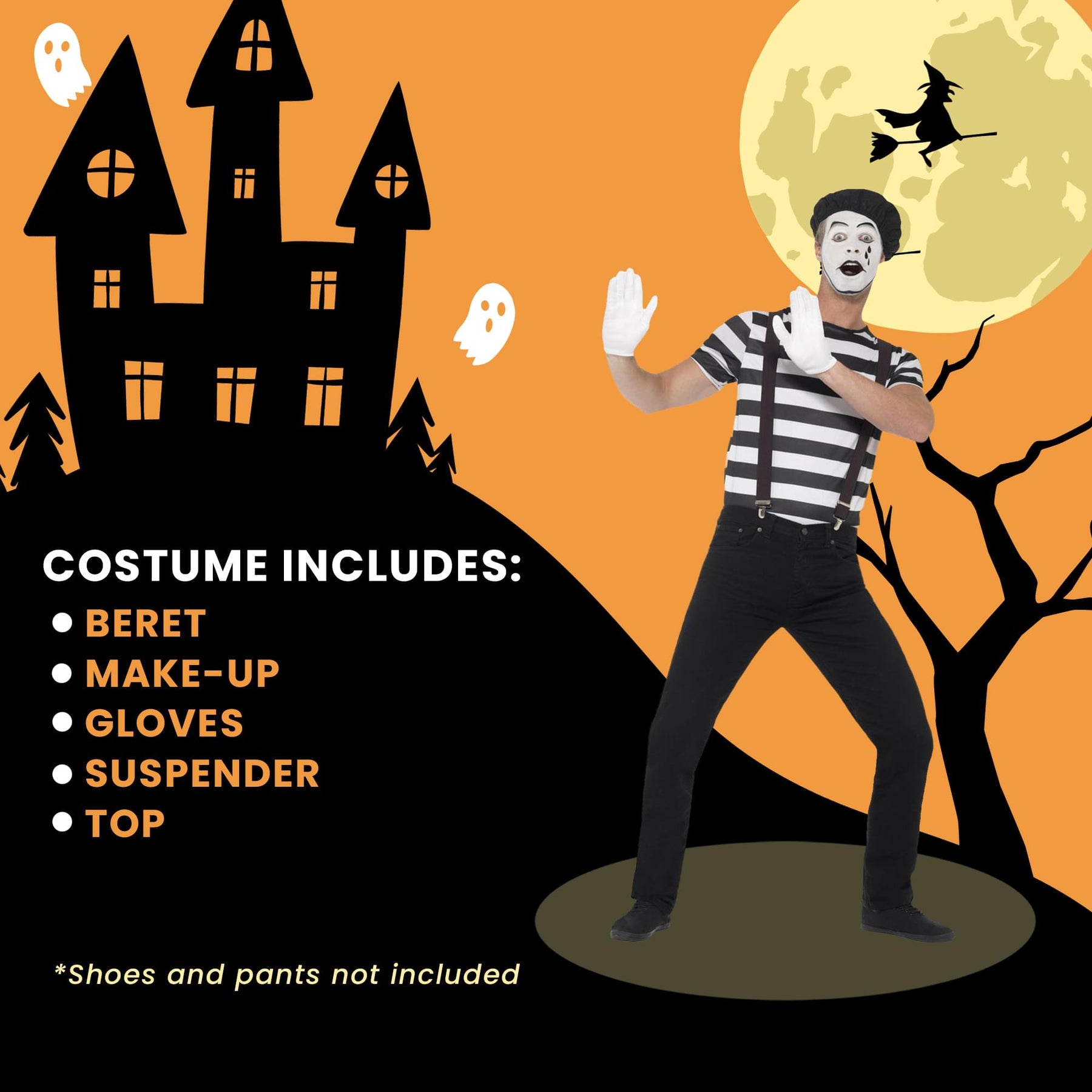 Gentleman Mime Artist Adult Costume
