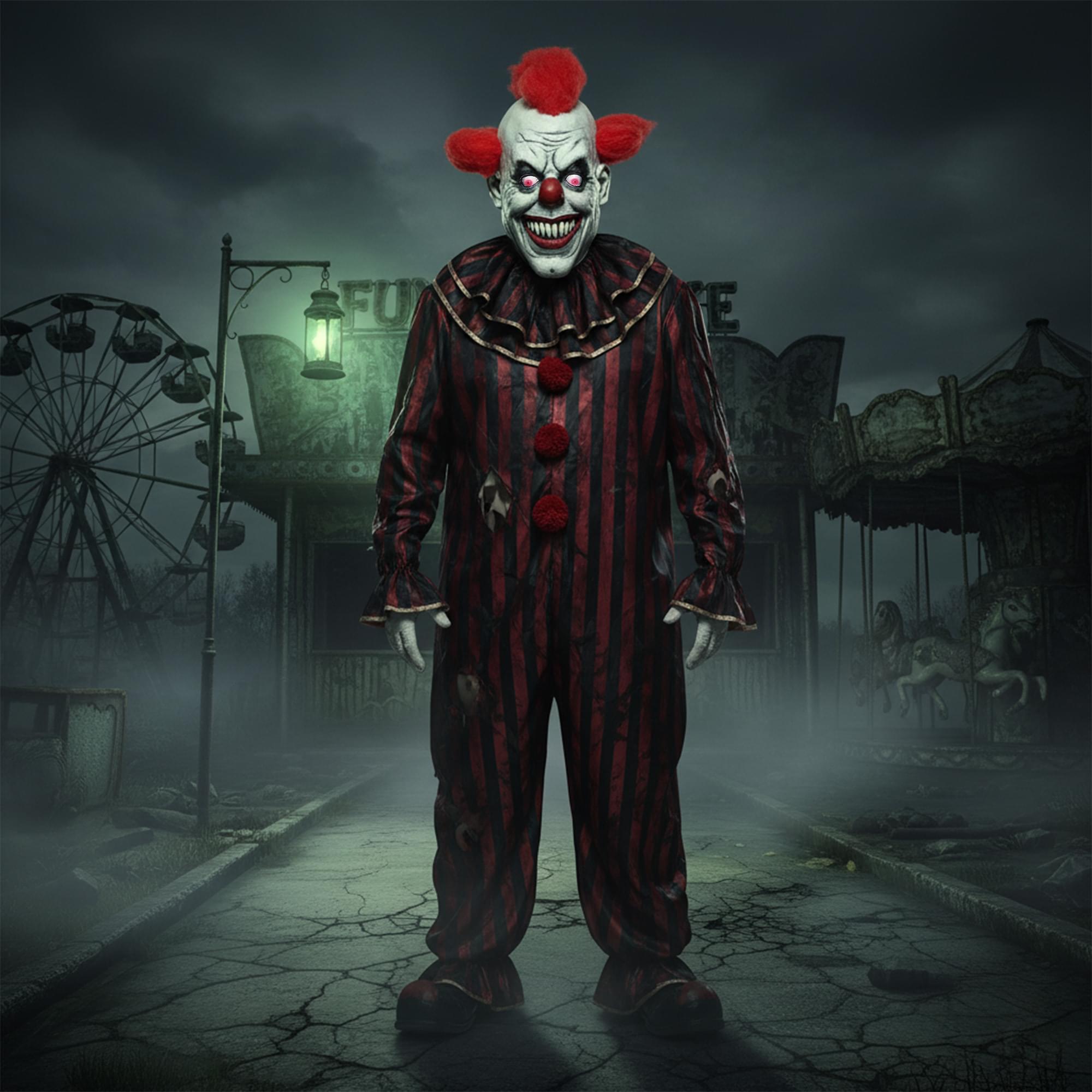 Scary Clown Mask Costume Accessory