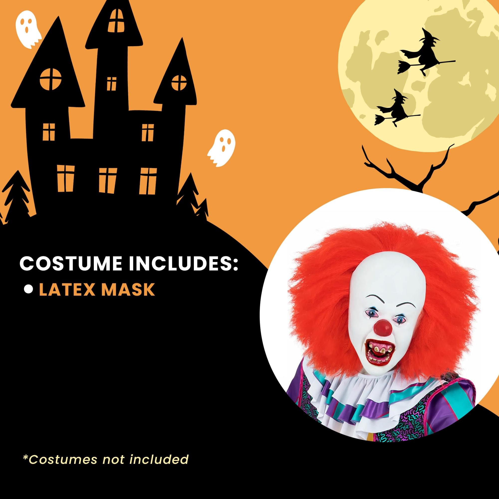 It 1990 Pennywise Mens Mask Costume Accessory