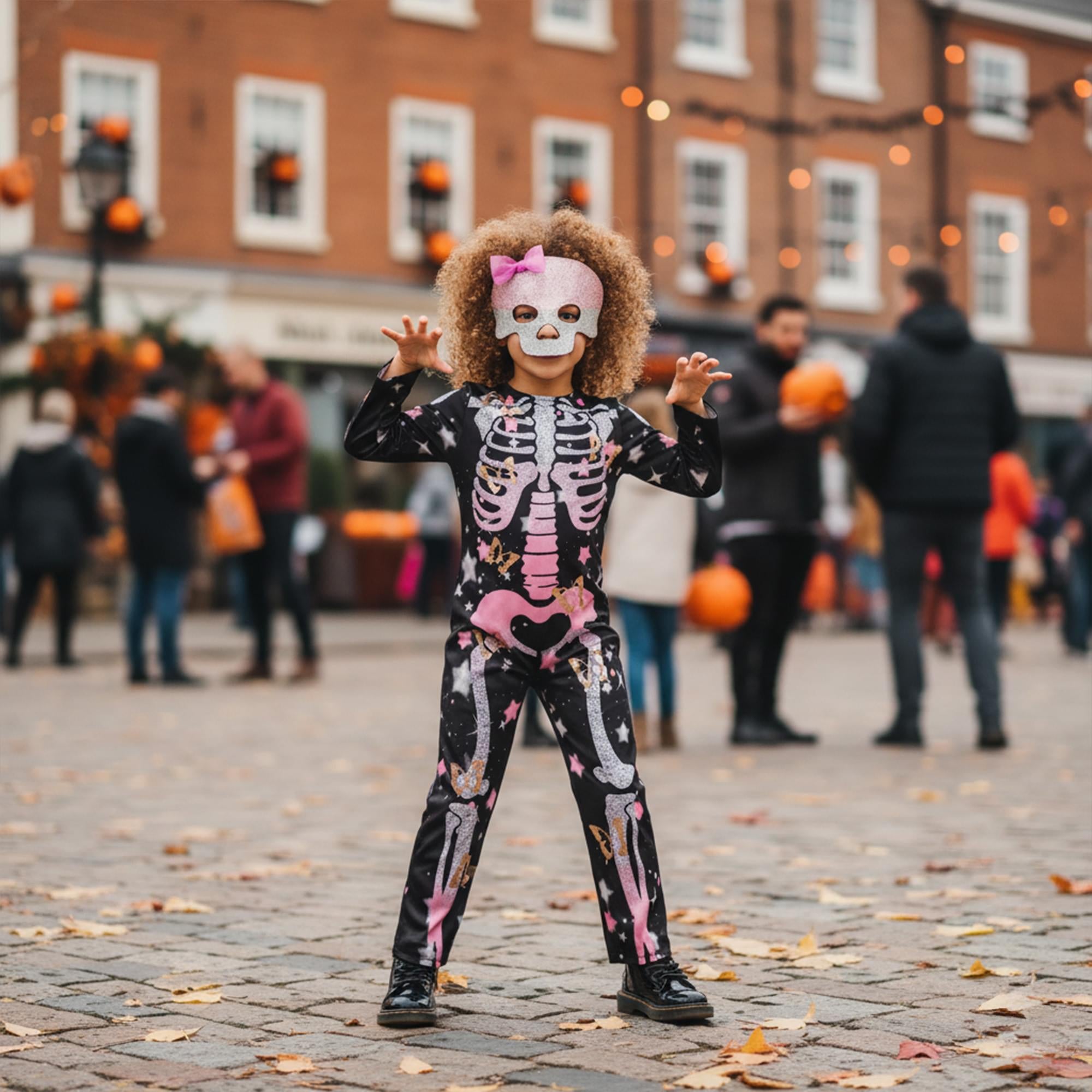 Skeleton Rose Gold Sparkle Child Costume