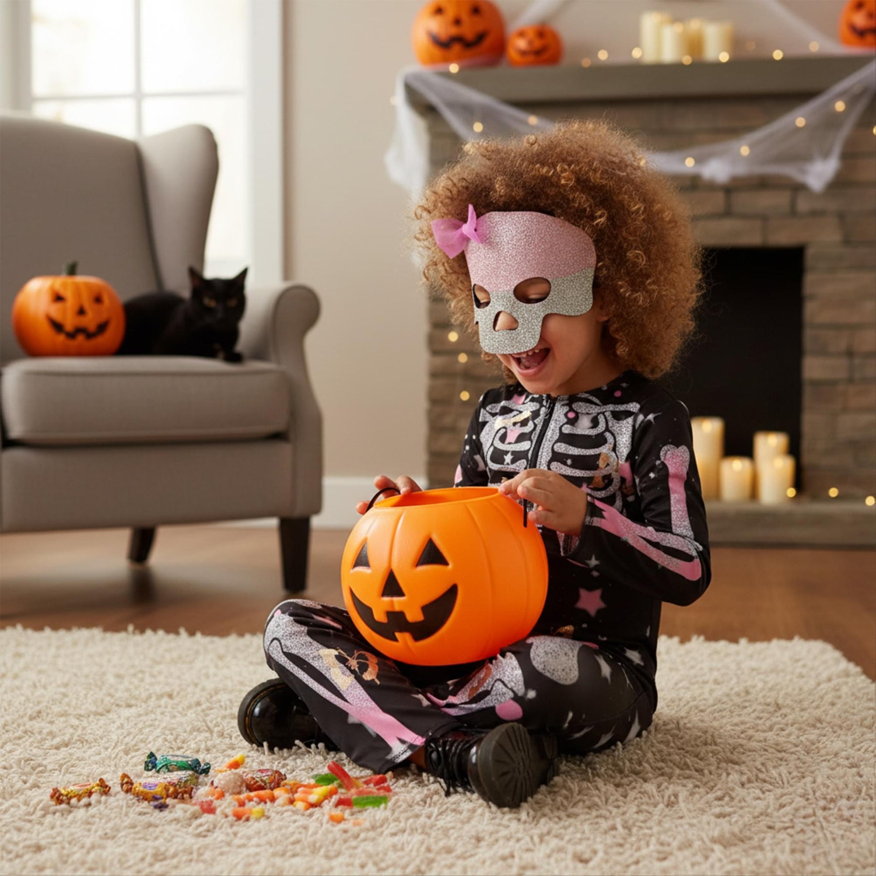 Skeleton Rose Gold Sparkle Child Costume