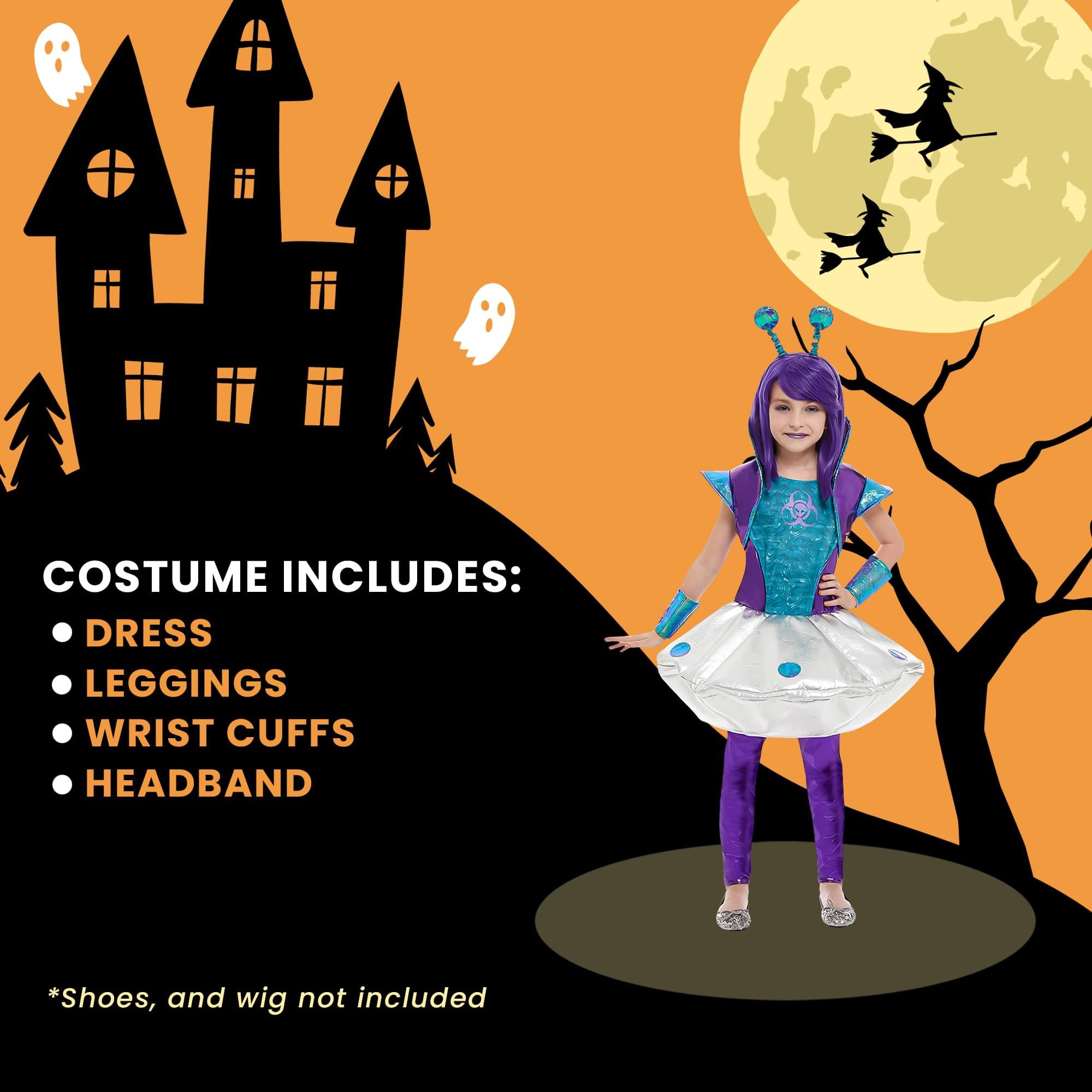 Kids Alien Girl Child Costume