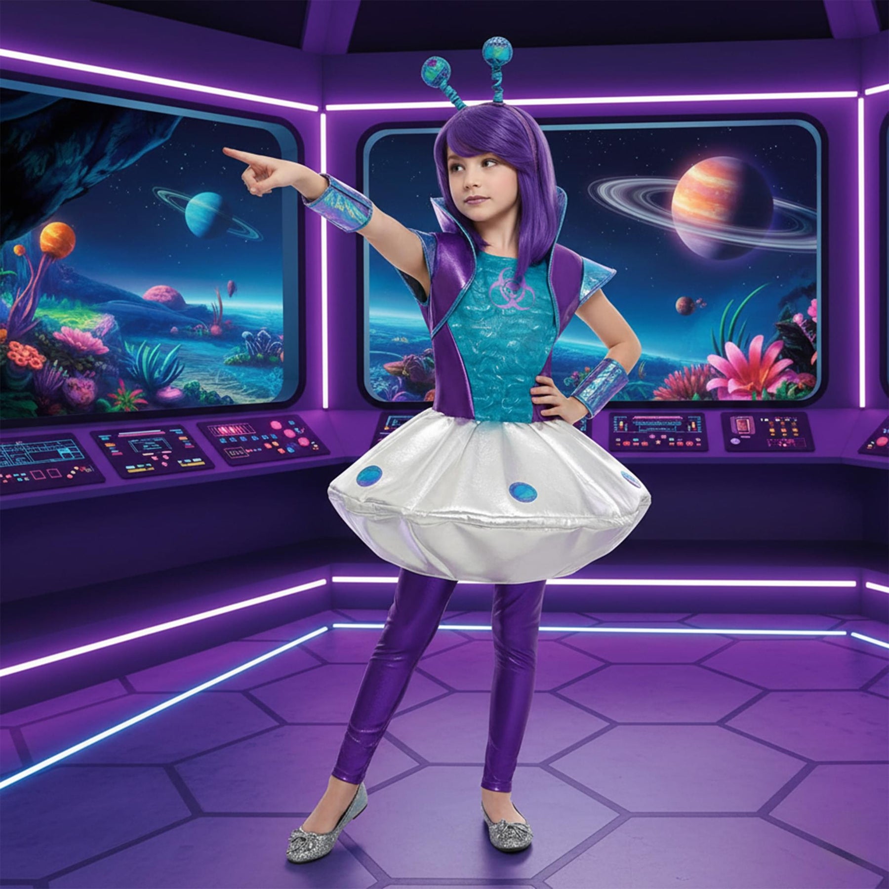 Kids Alien Girl Child Costume