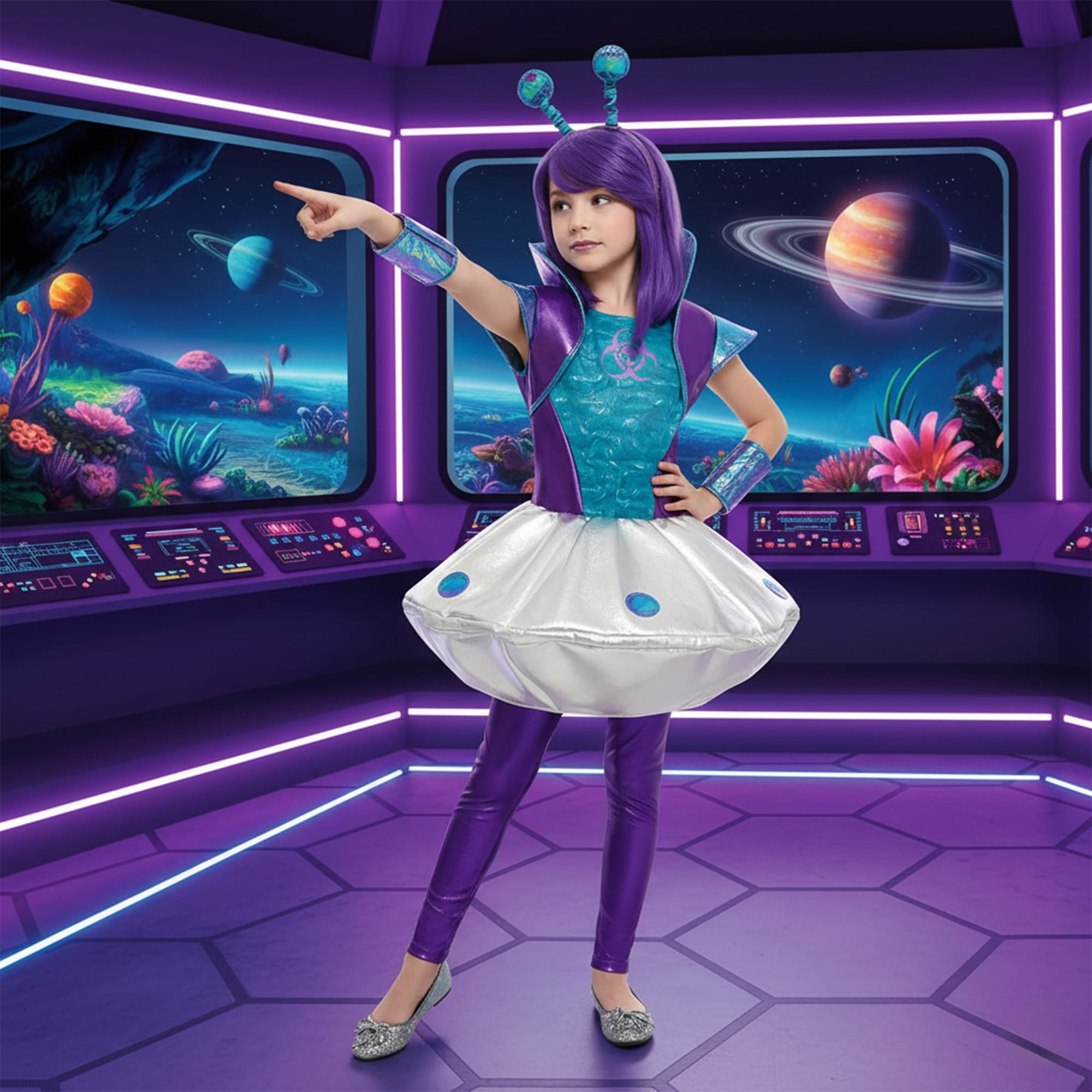 Kids Alien Girl Child Costume