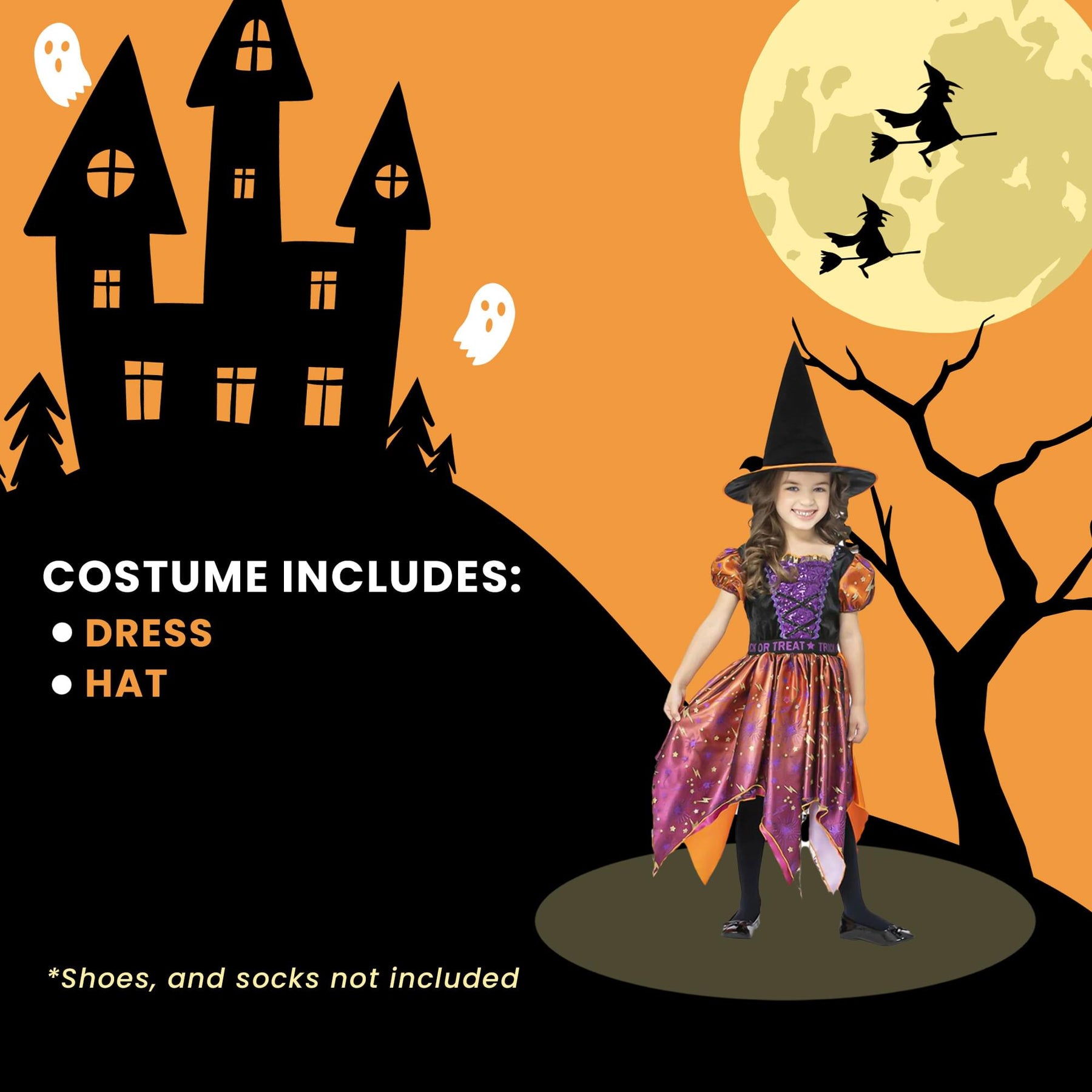 Moon & Stars Witch Child Costume