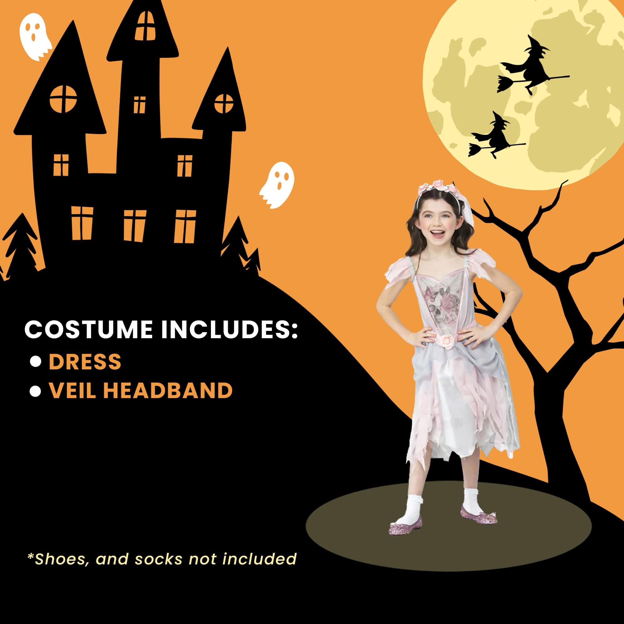 Vintage Ghost Bride Child Costume