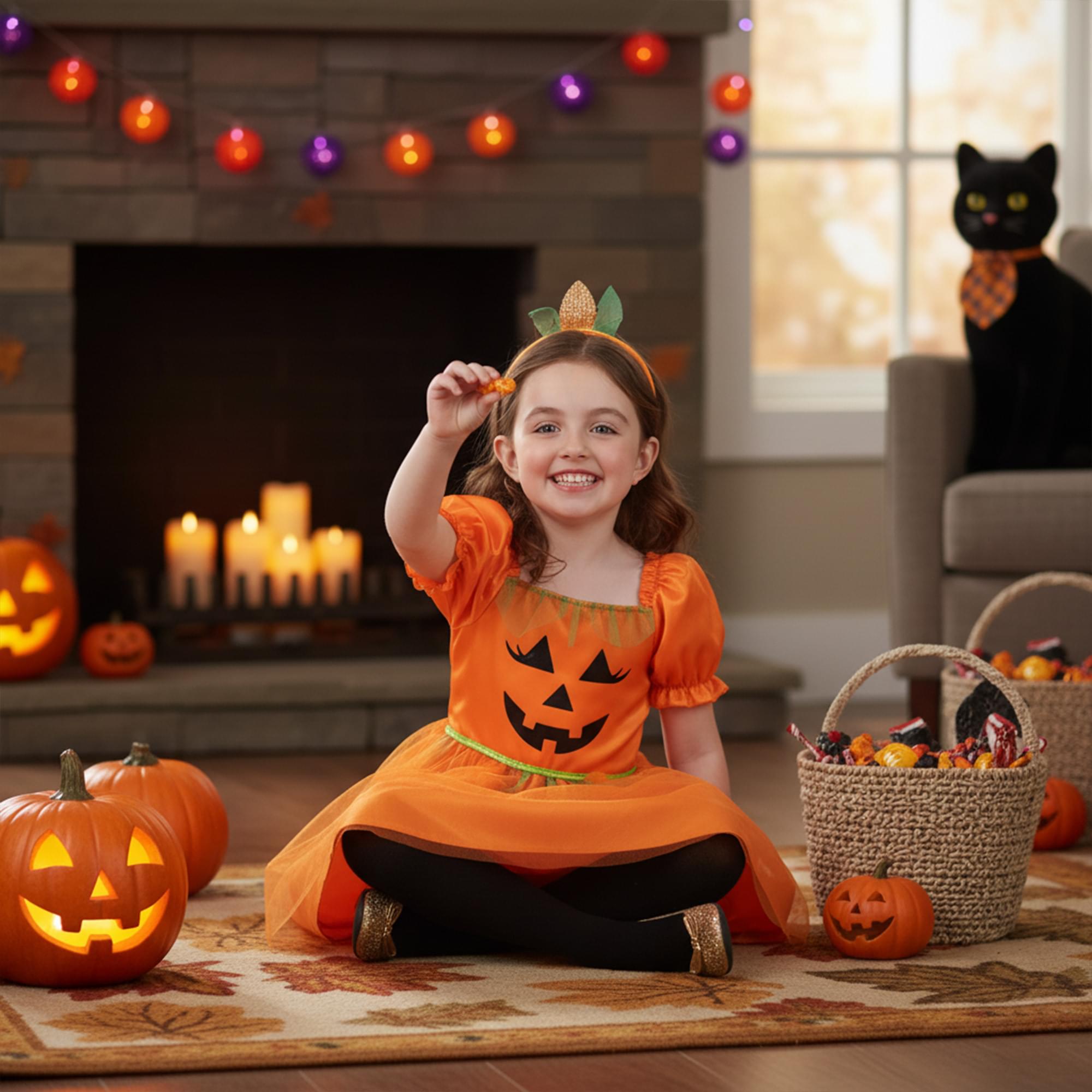 Girls Pumpkin Child Costume