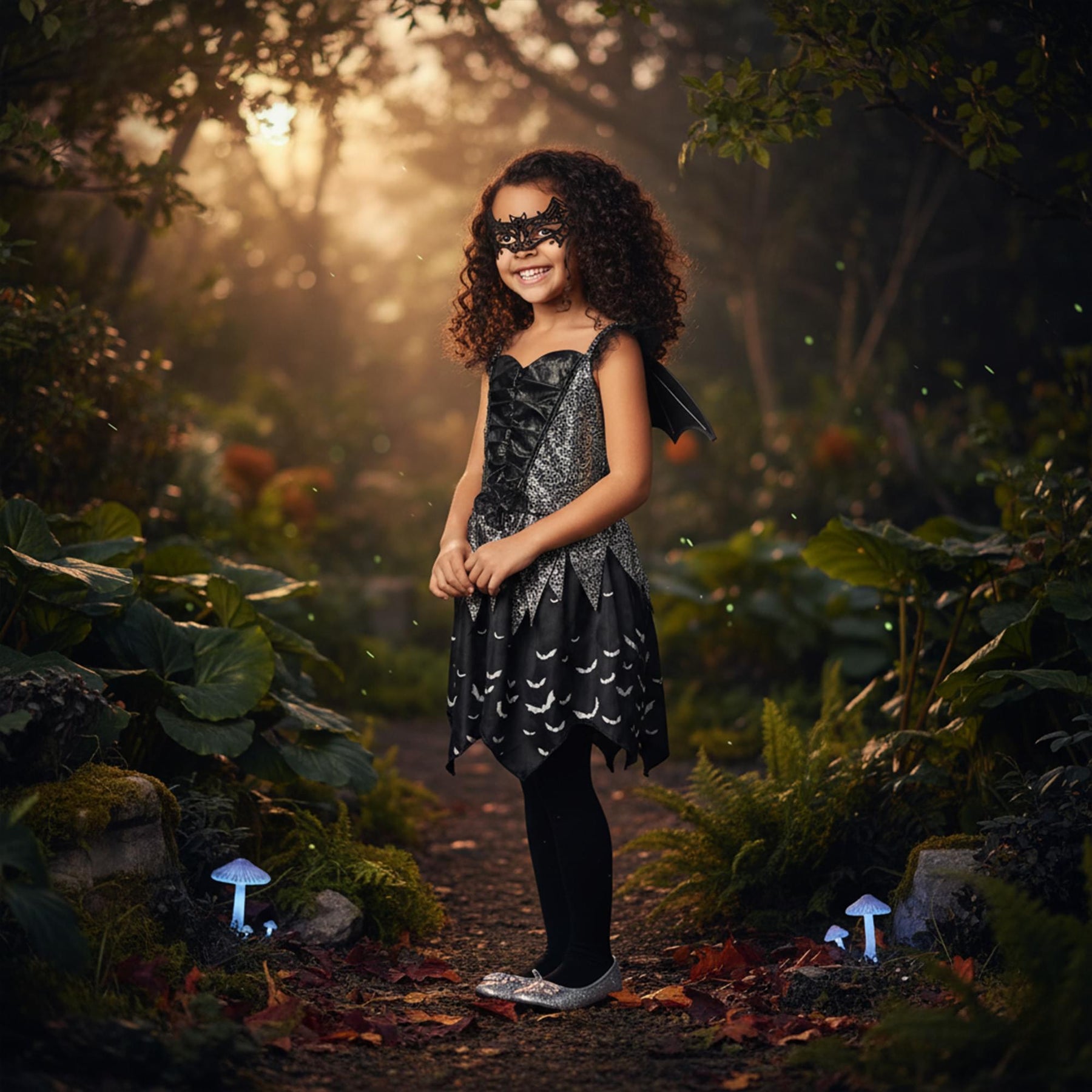 Girls Dark Bat Fairy Child Costume