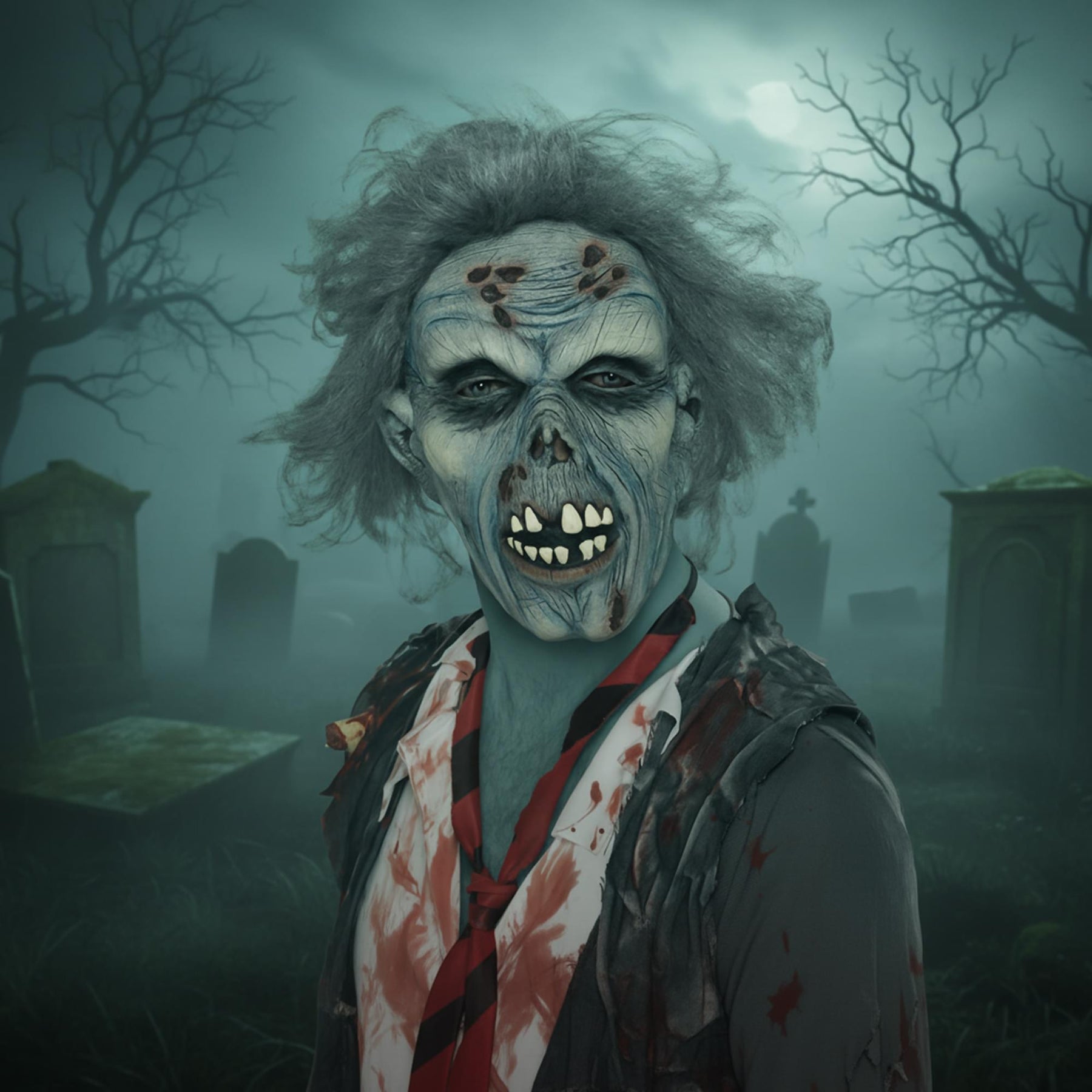Decaying Zombie Mask Costume Accessory