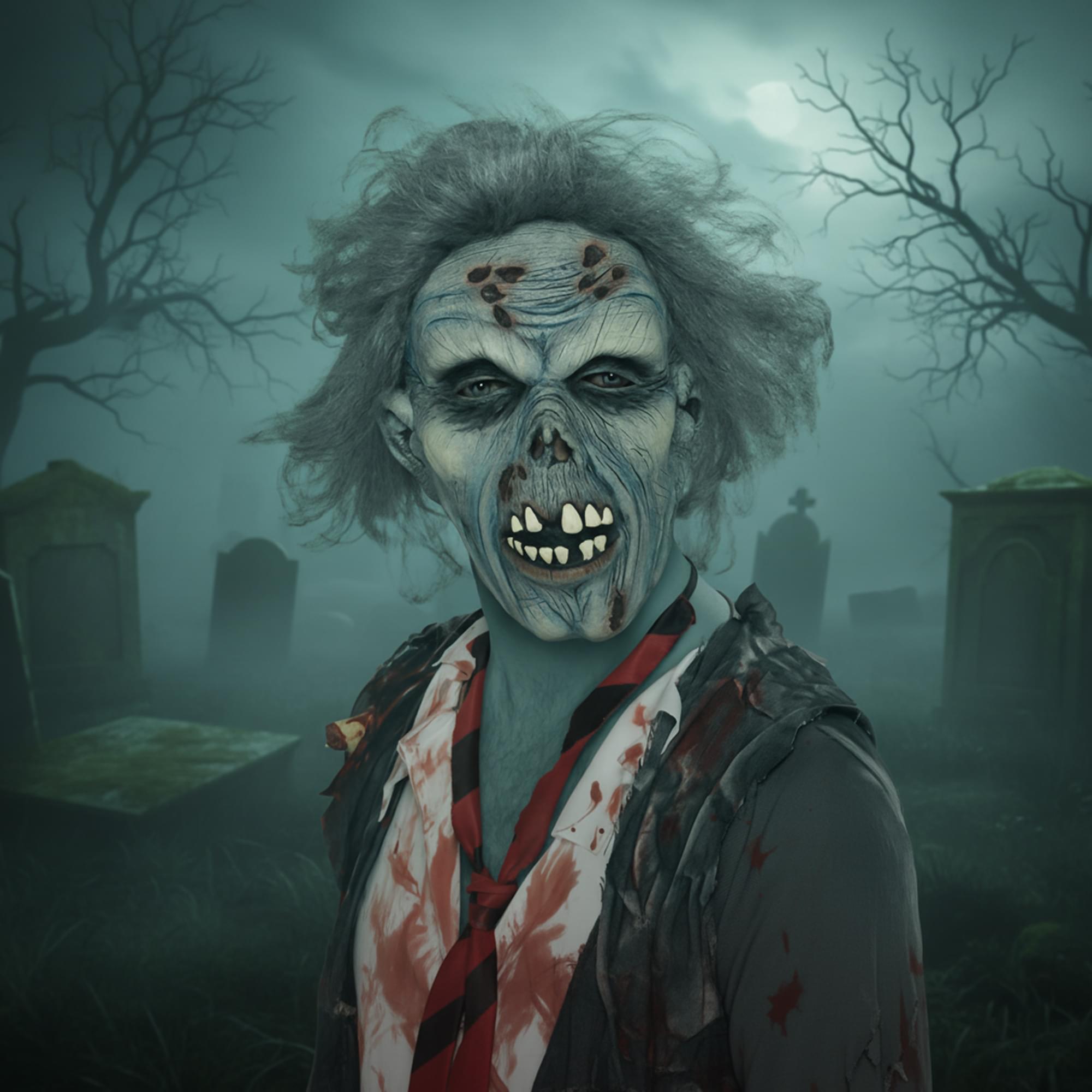 Decaying Zombie Mask Costume Accessory
