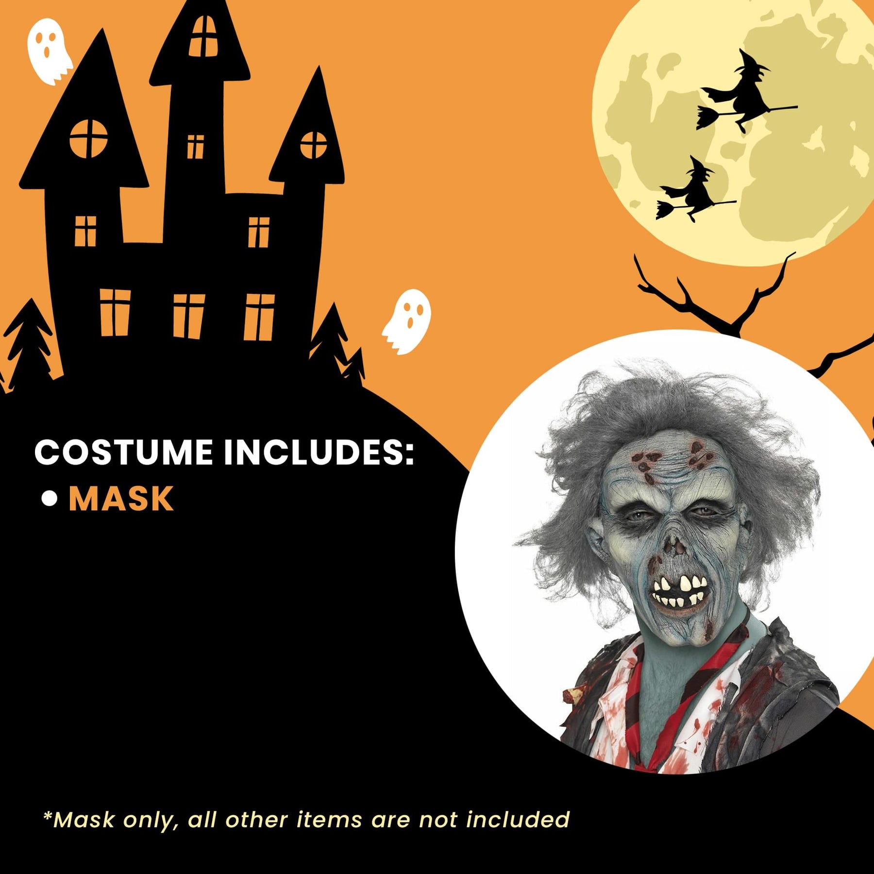 Decaying Zombie Mask Costume Accessory