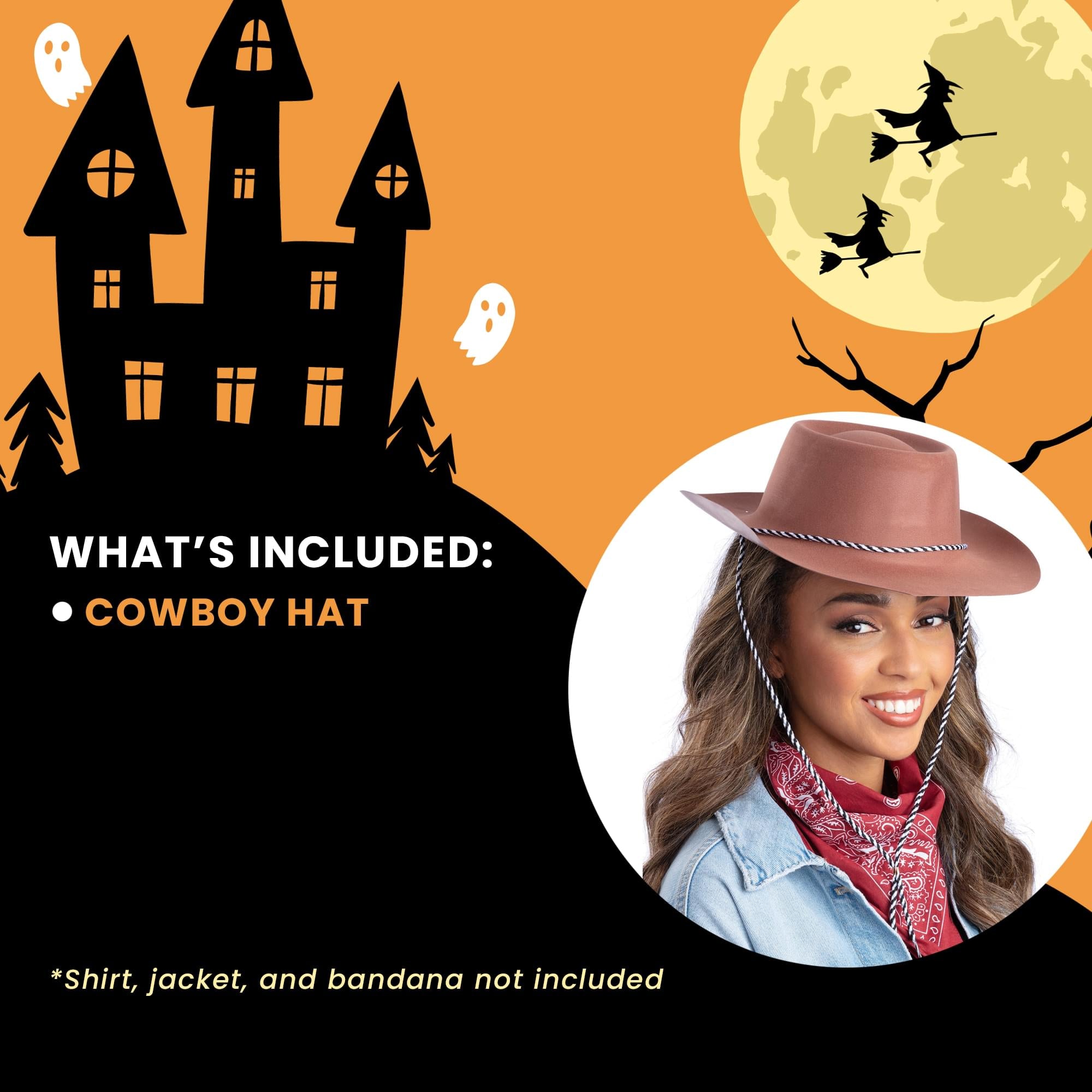 Brown Cowboy Hat Adult Costume Accessory