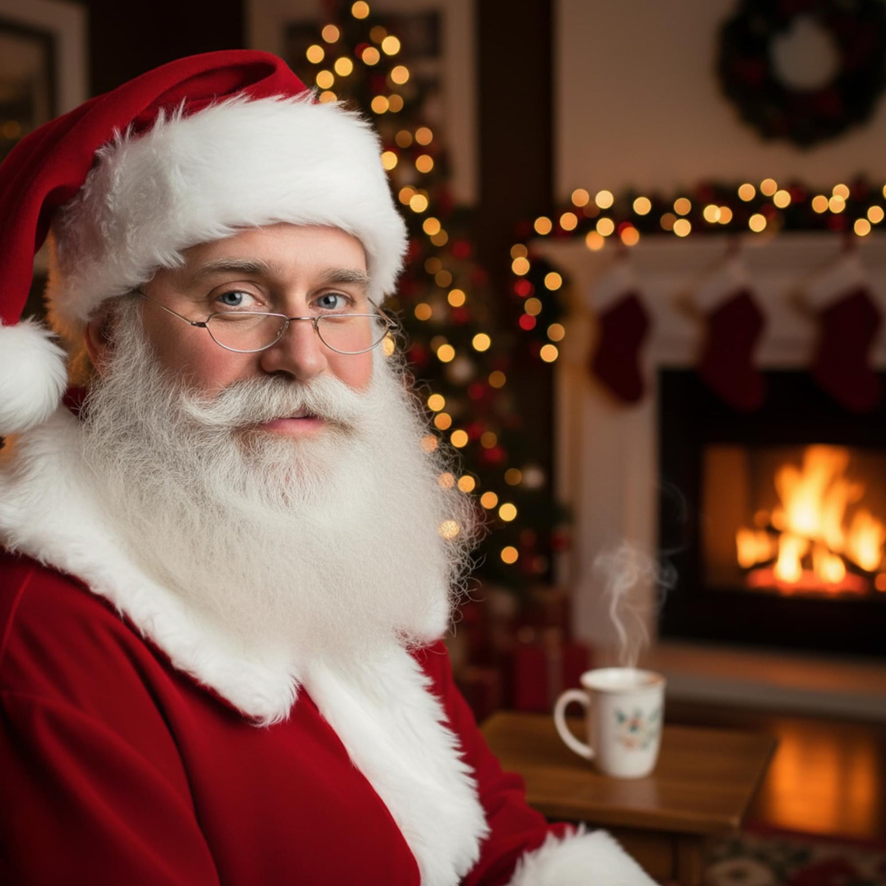 Half Moon Santa Glasses Adult Costume