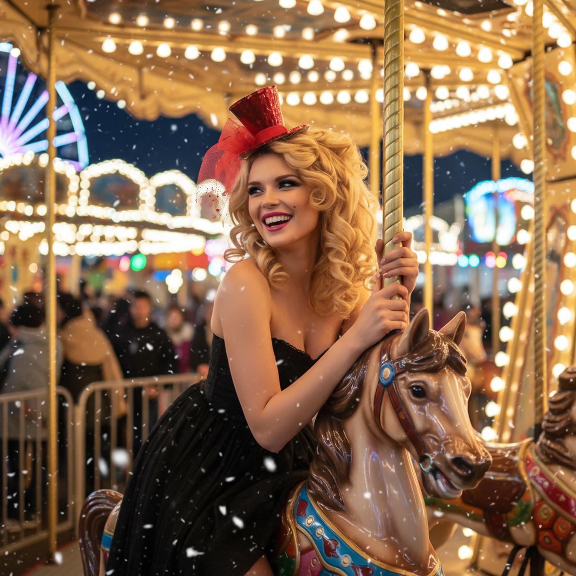Red Glitter Mini Top Hat Headband Costume Accessory