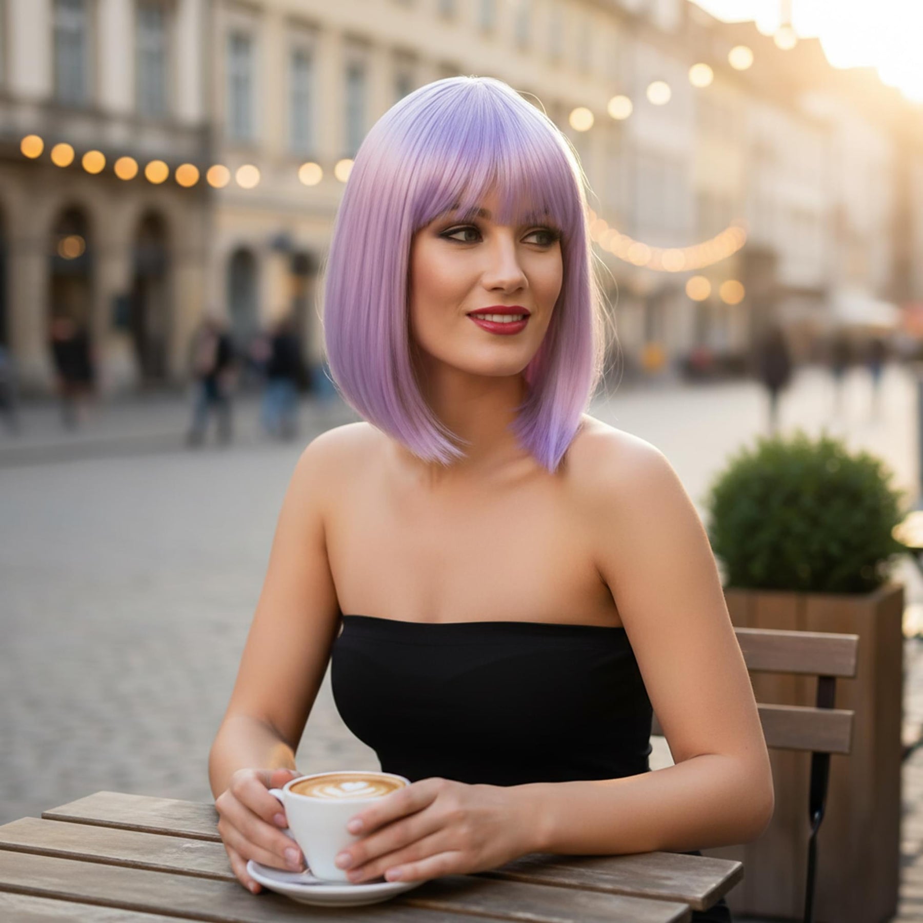 Glam Purple Wig Costume Accessory