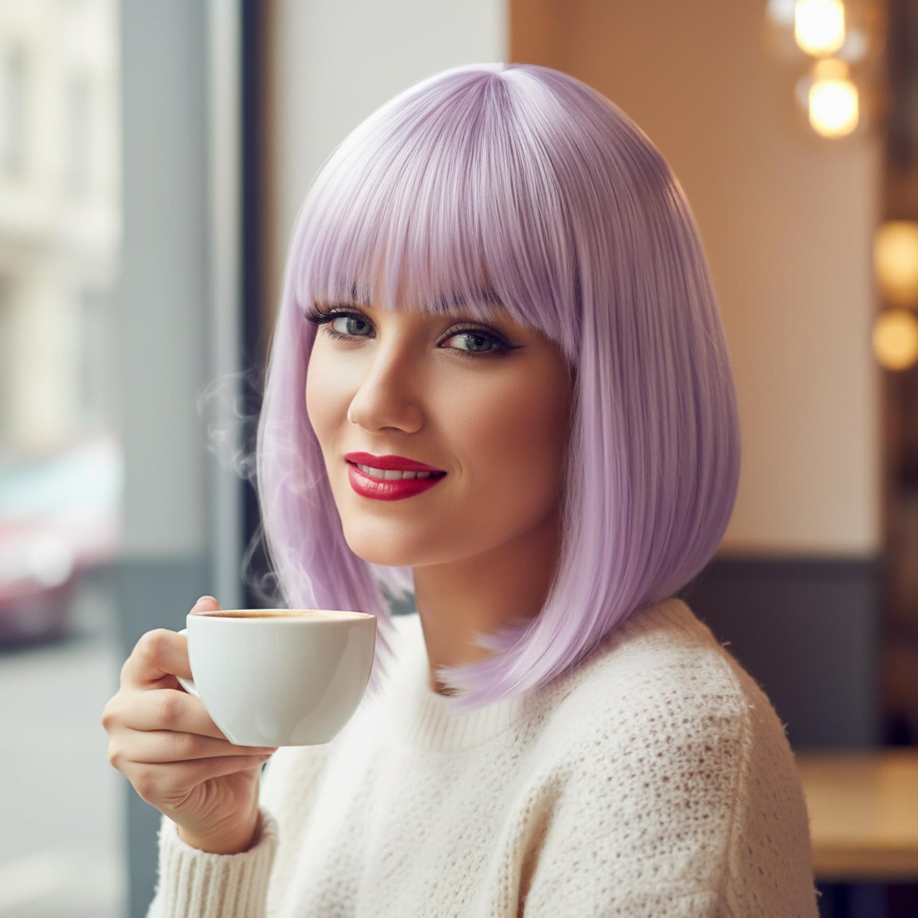 Glam Purple Wig Costume Accessory