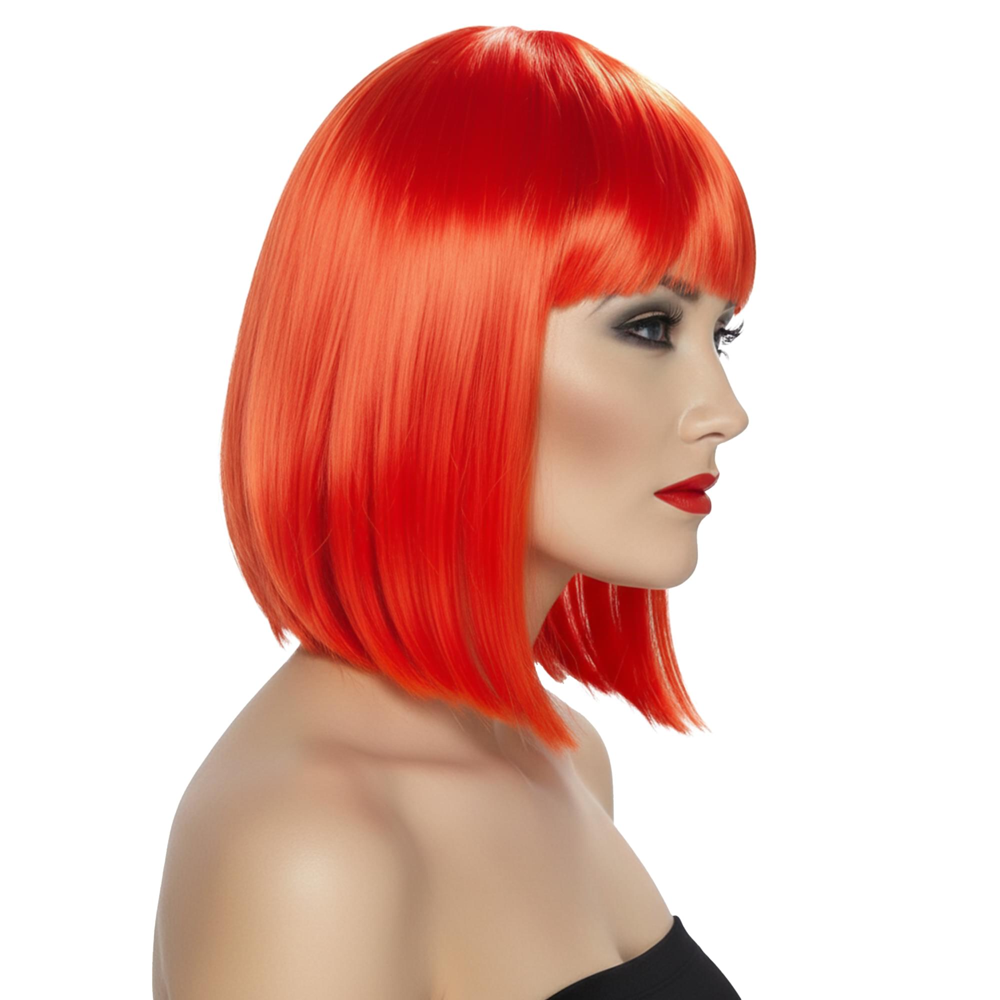 Glam Bright Red Wig Costume Accessory