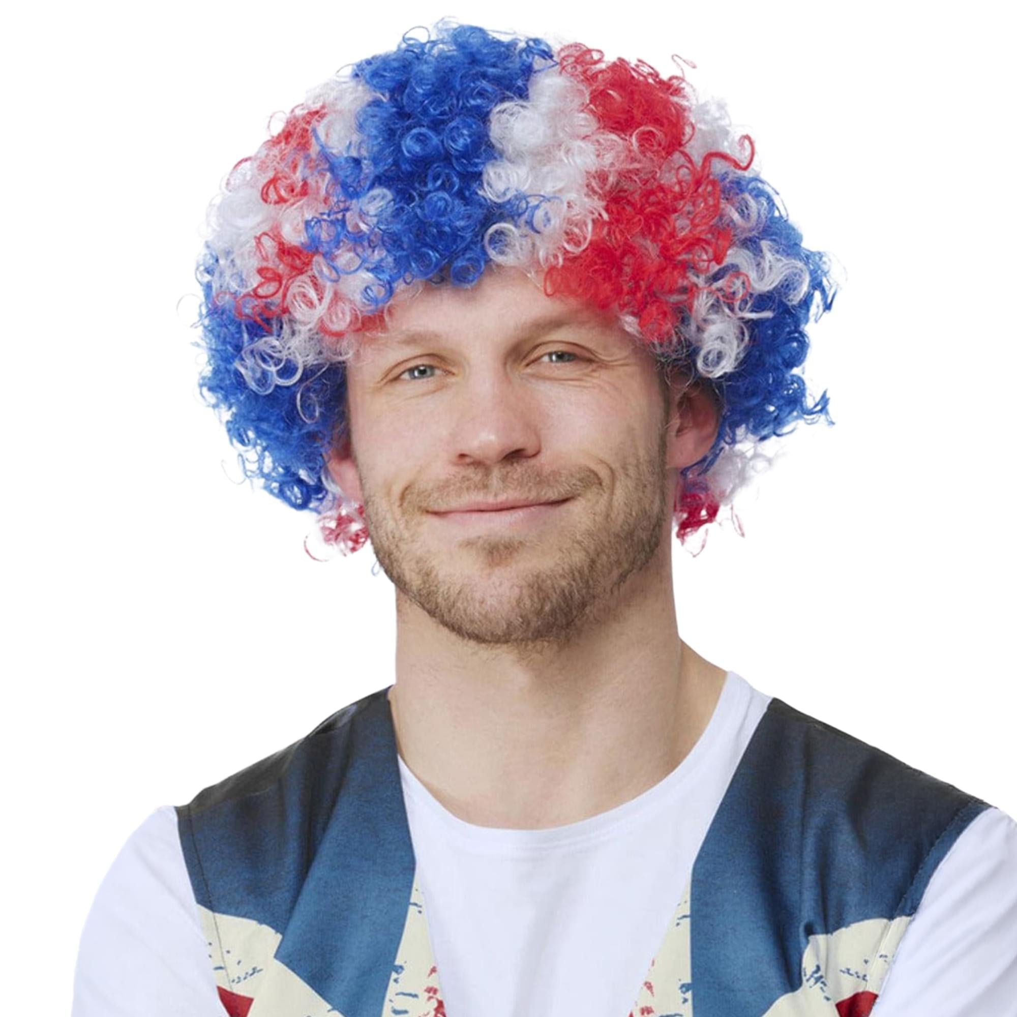 Union Jack Afro Adult Costume Wig