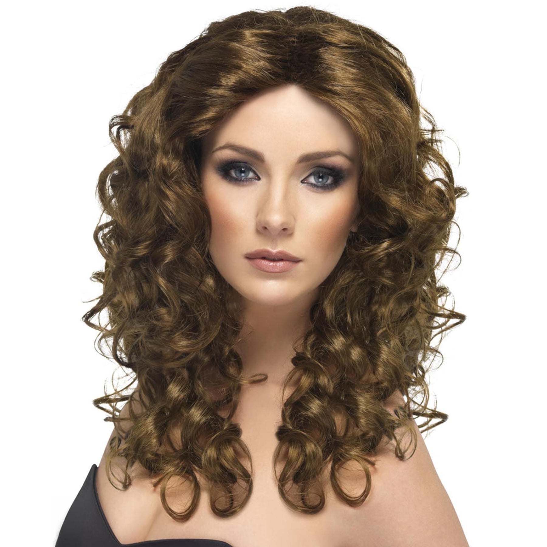 Glamour Long Brown Adult Costume Wig