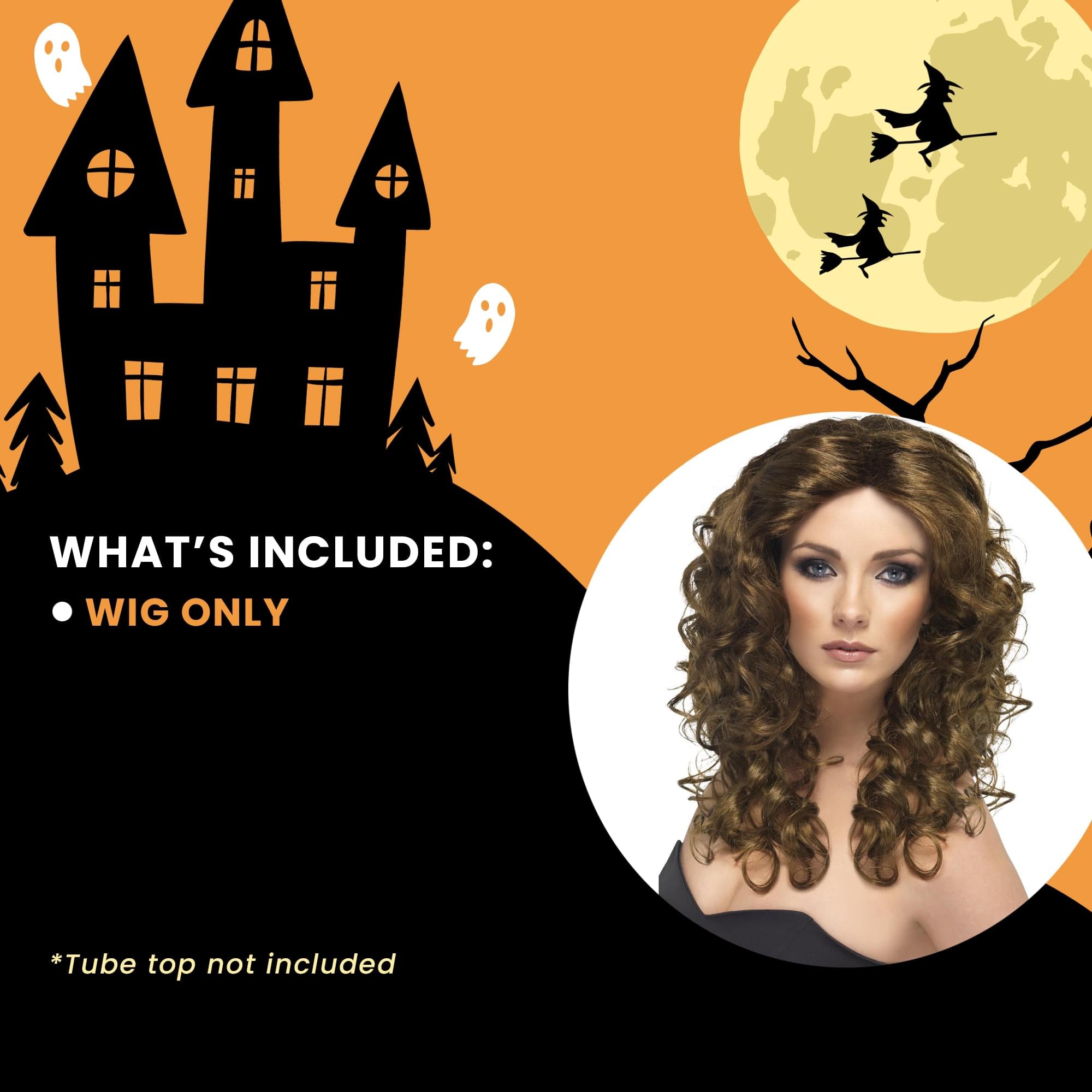 Glamour Long Brown Adult Costume Wig