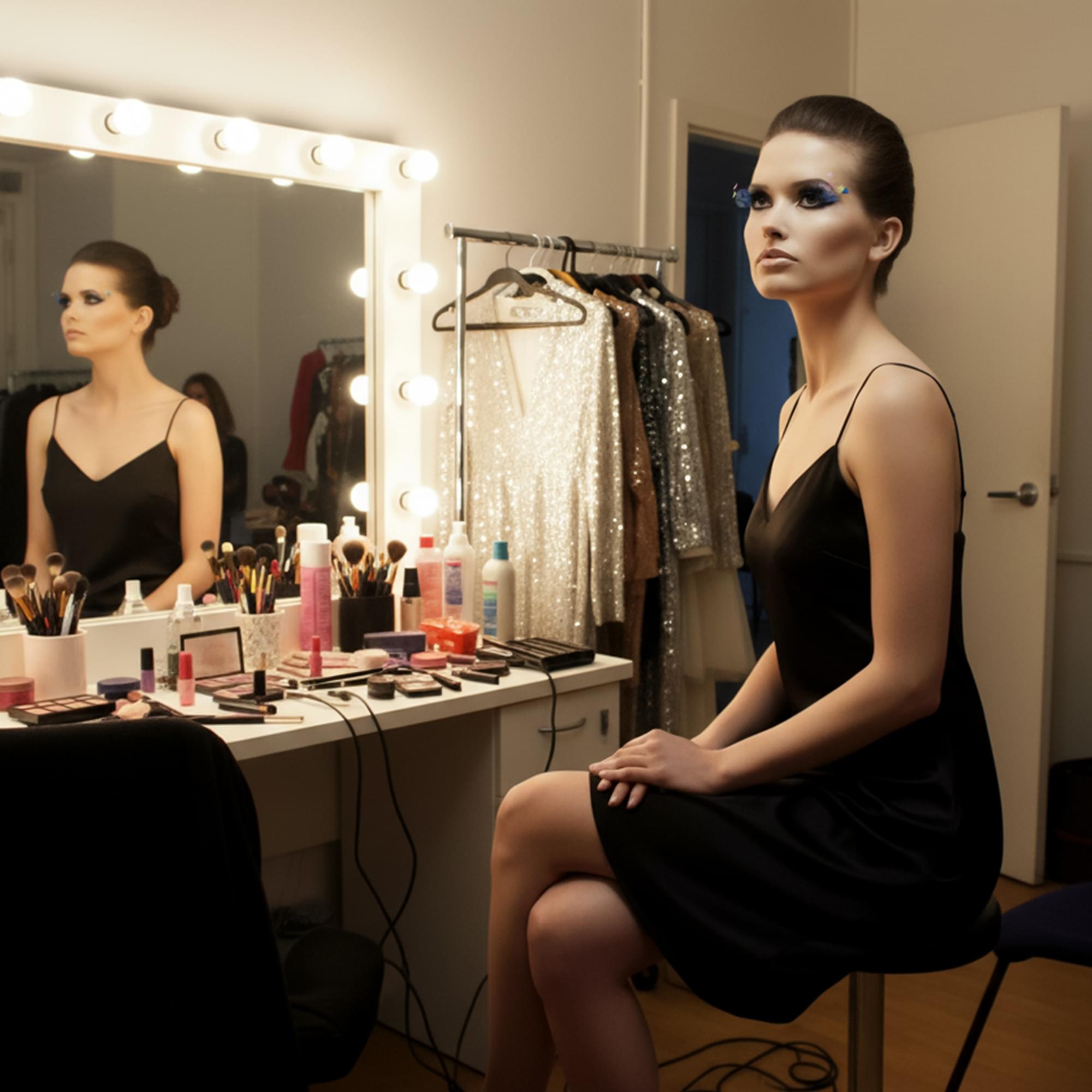 Blue Eyelashes with Neon Feathers Adult Costume