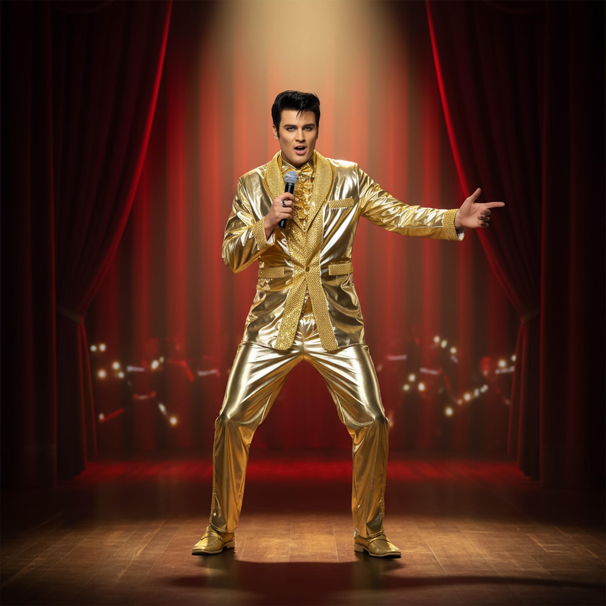 Elvis Gold Lame Chest Child Costume