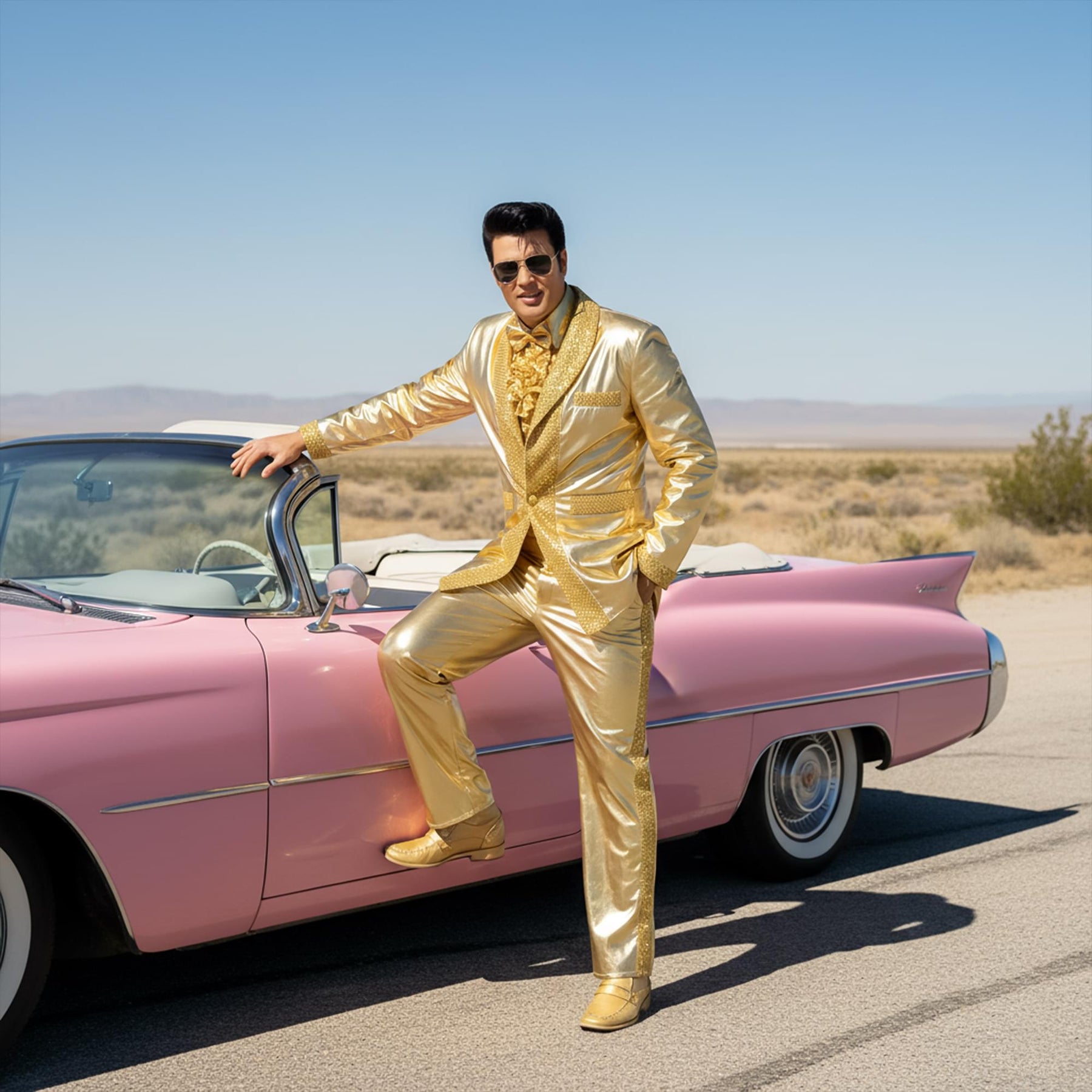 Elvis Gold Lame Chest Child Costume