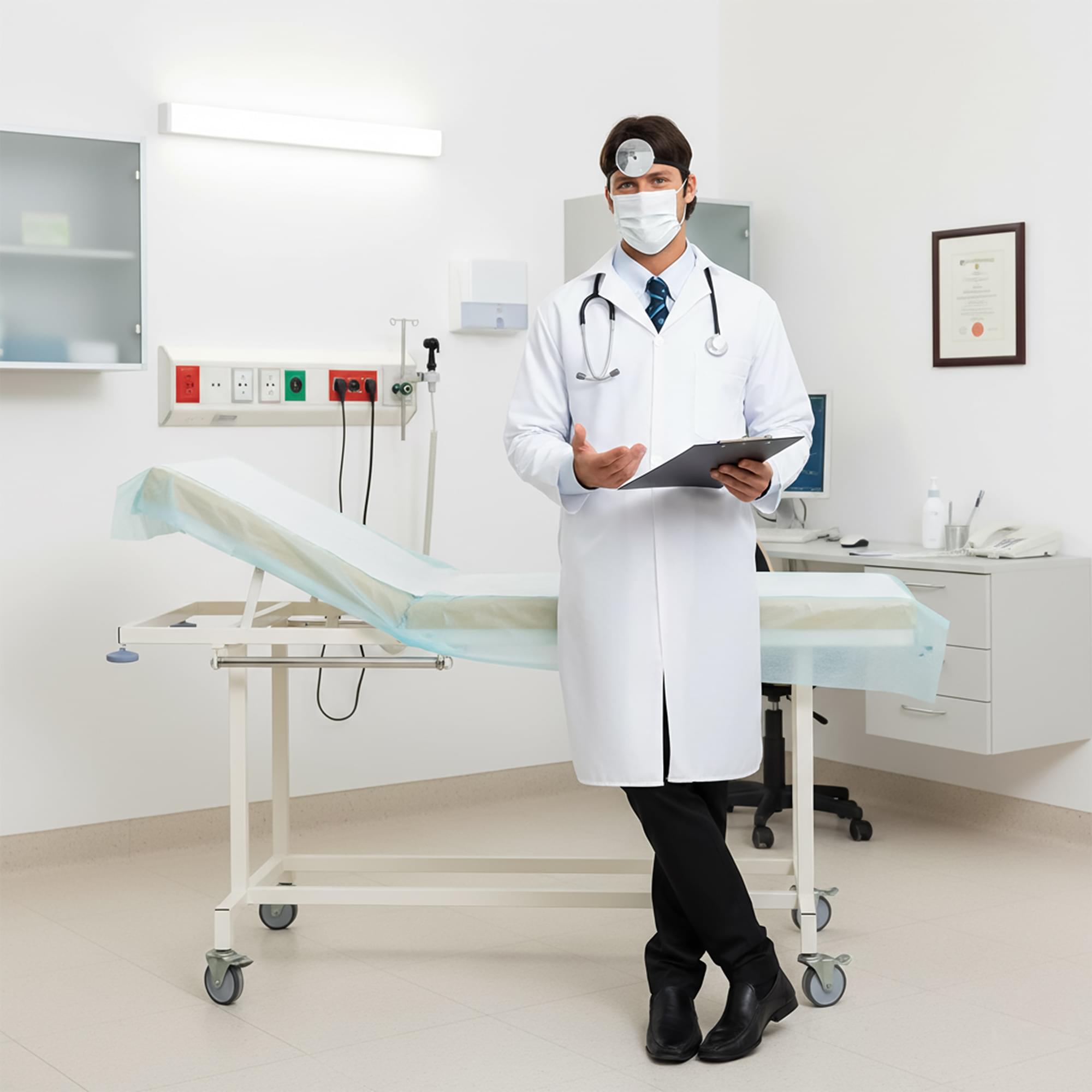 Doctor White Coat Chest Adult Costume