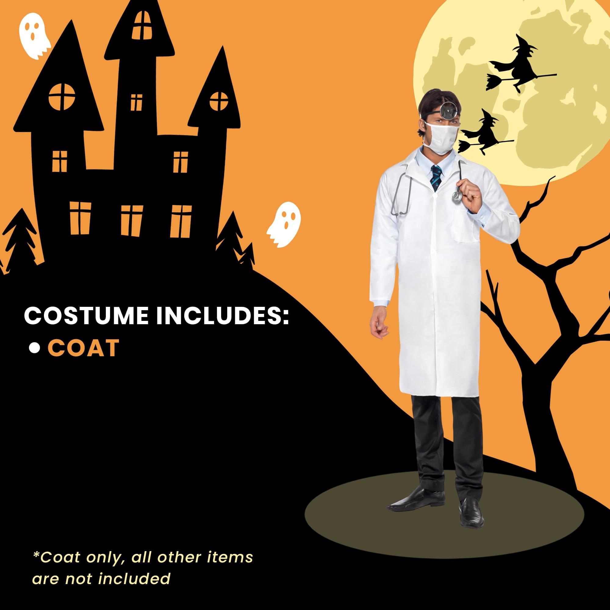 Doctor White Coat Chest Adult Costume