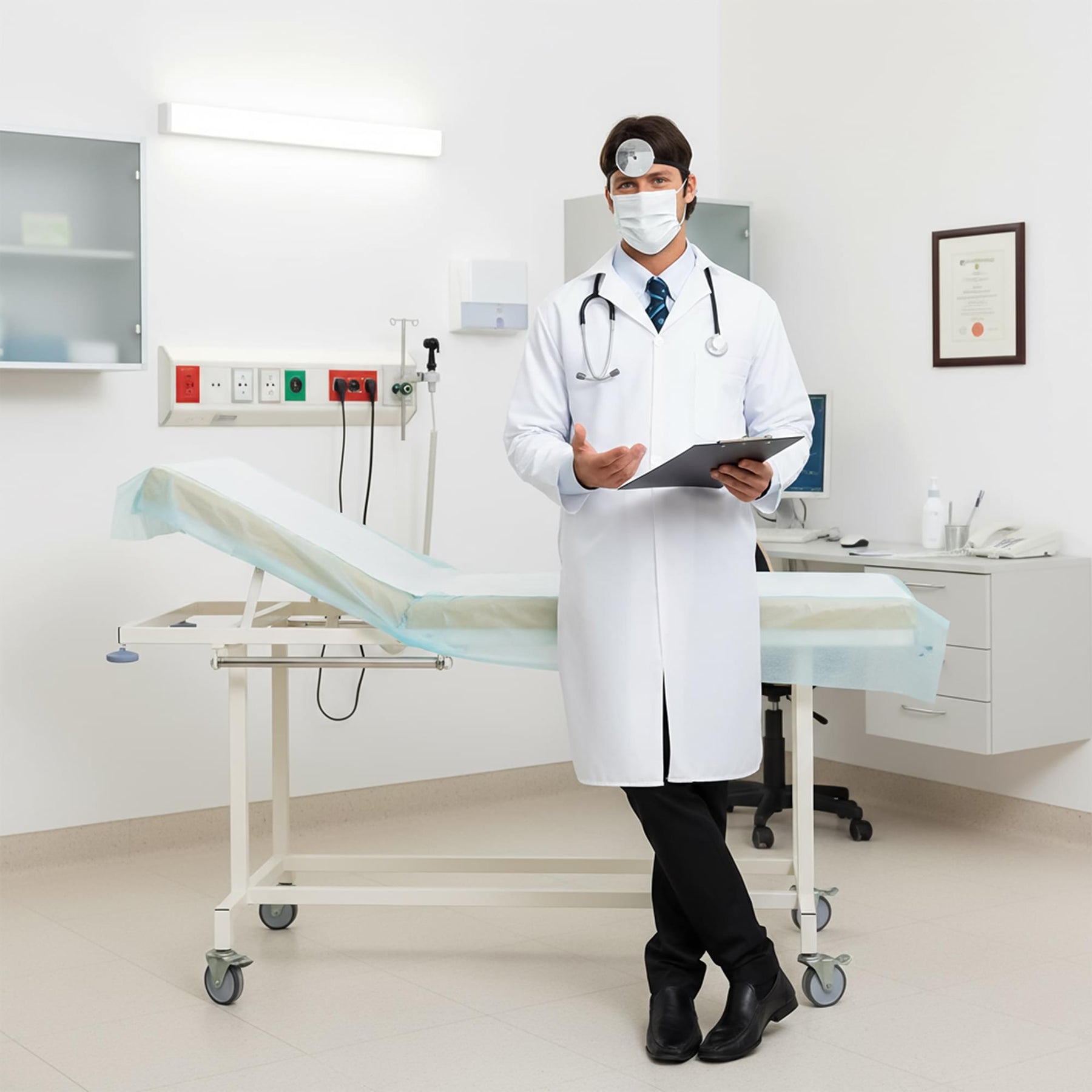 Doctor White Coat Chest Adult Costume