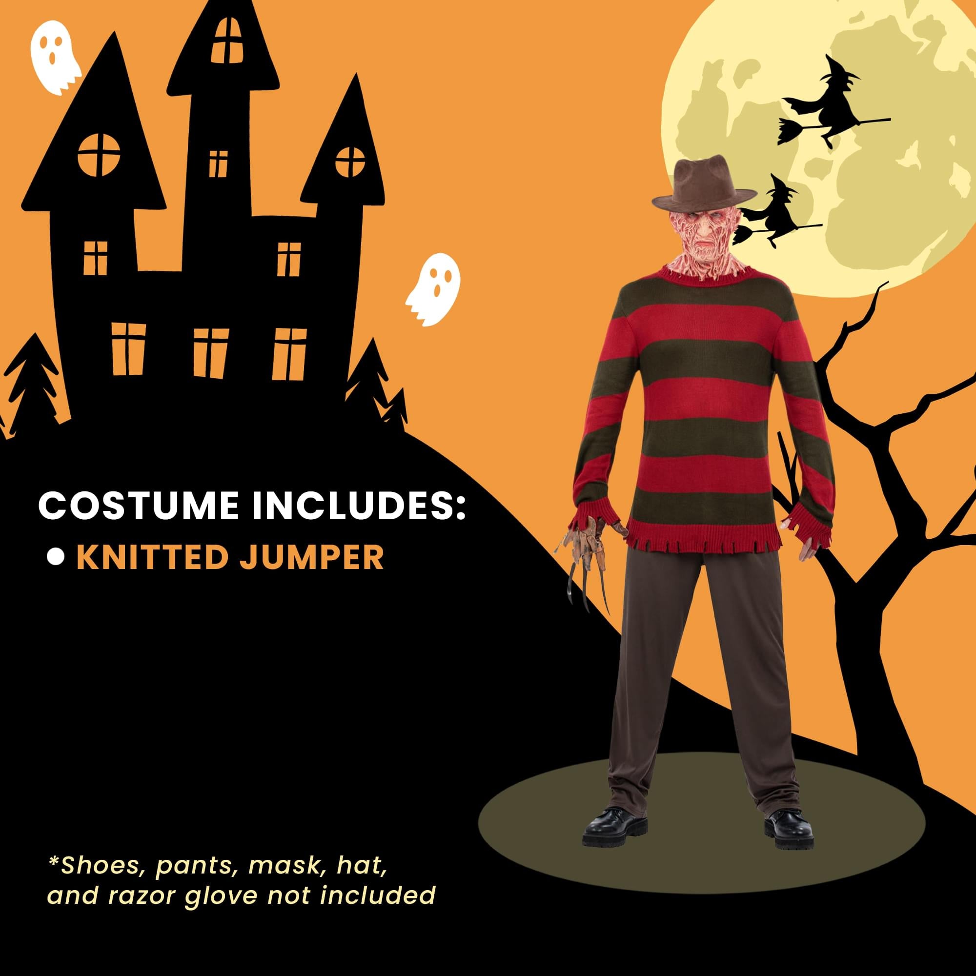 A Nightmare On Elm Street Freddy Krueger Adult Costume Jumper