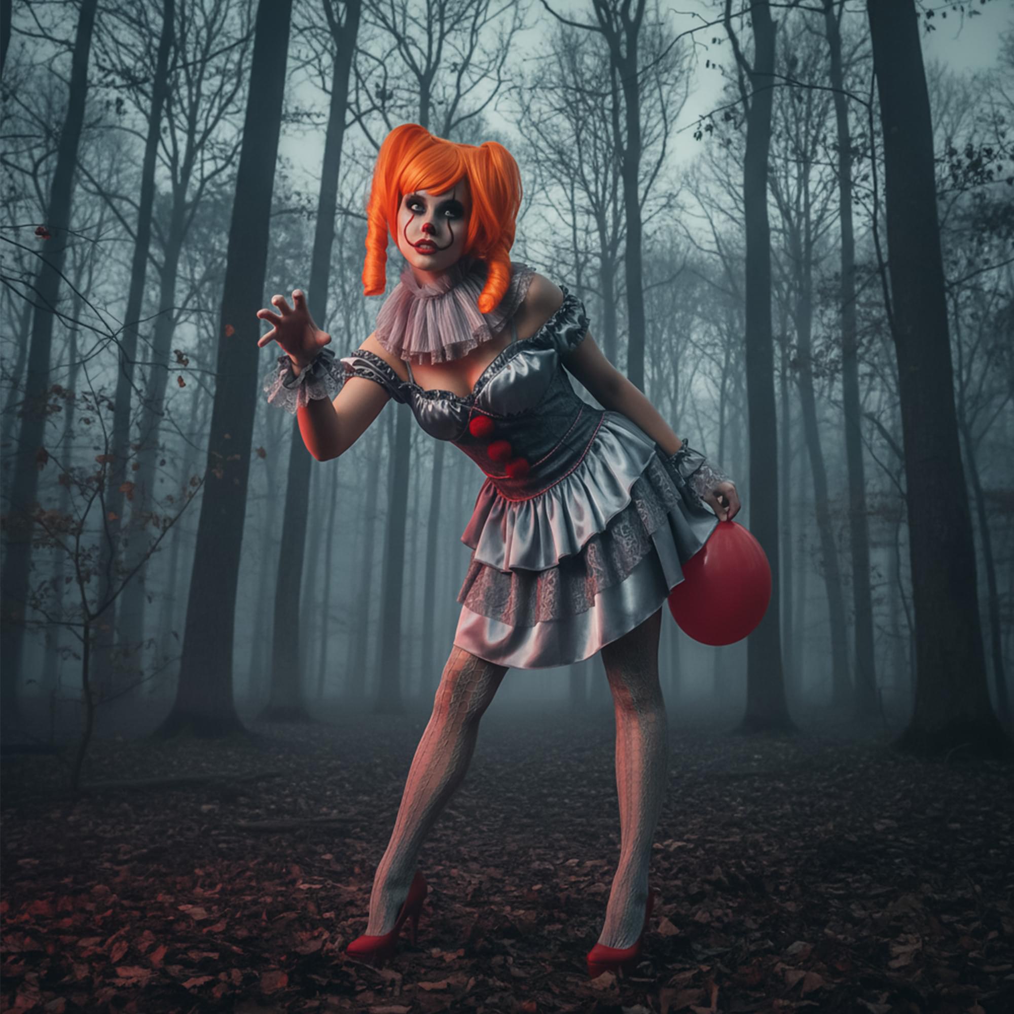 It Chapter 2, Pennywise Mini Dress Adult Costume