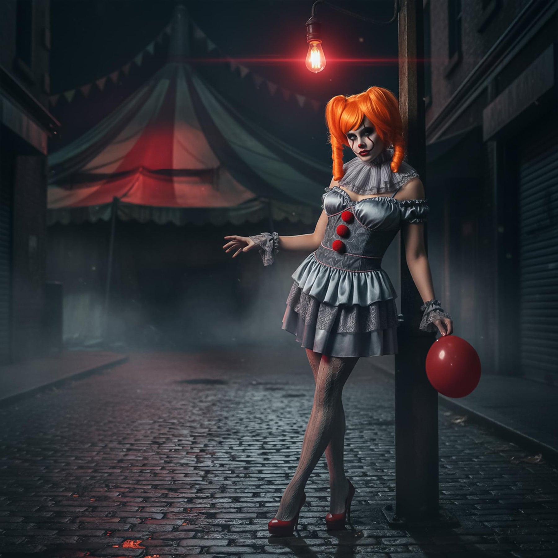 It Chapter 2, Pennywise Mini Dress Adult Costume