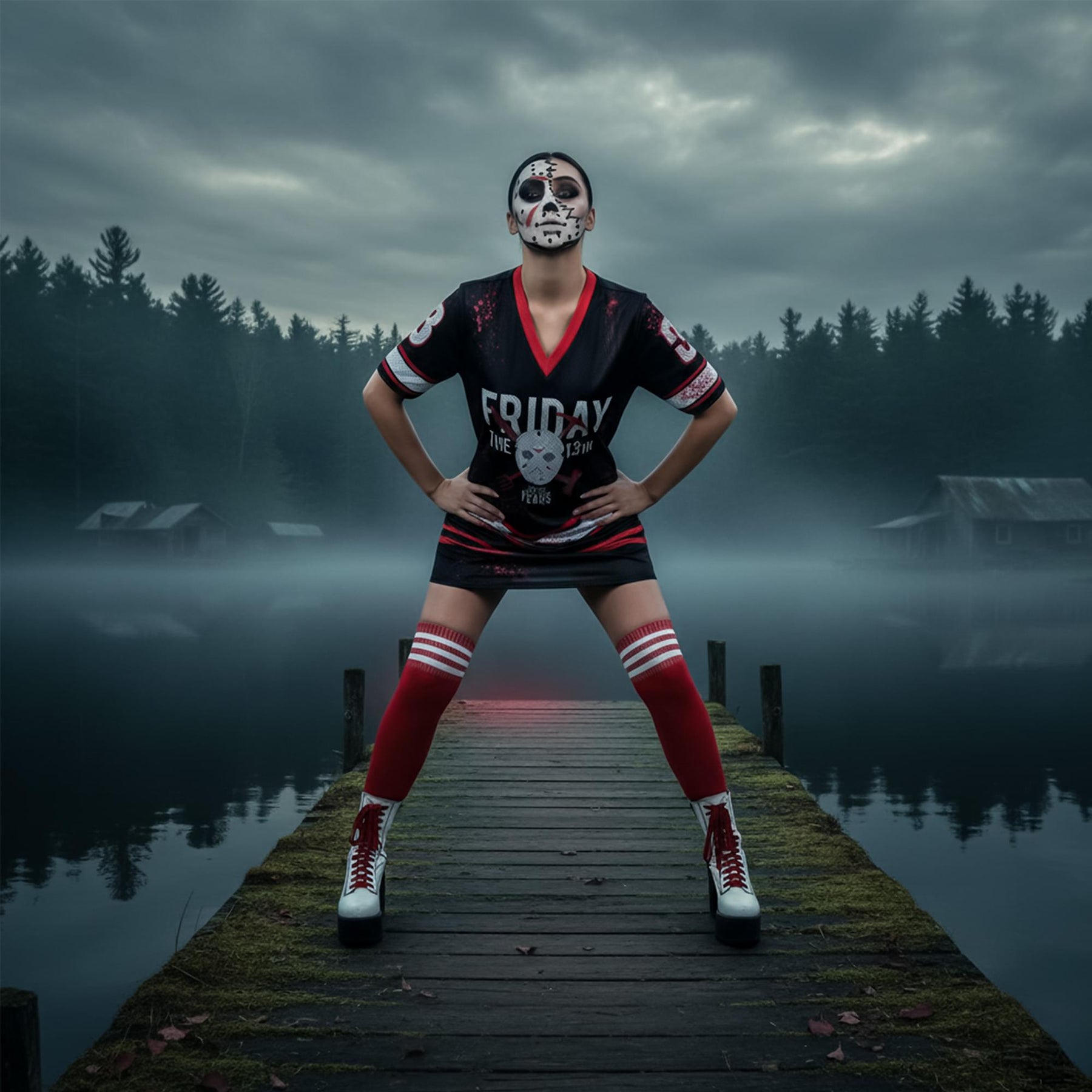 Women Friday the 13th Printed Hockey Adult Costume