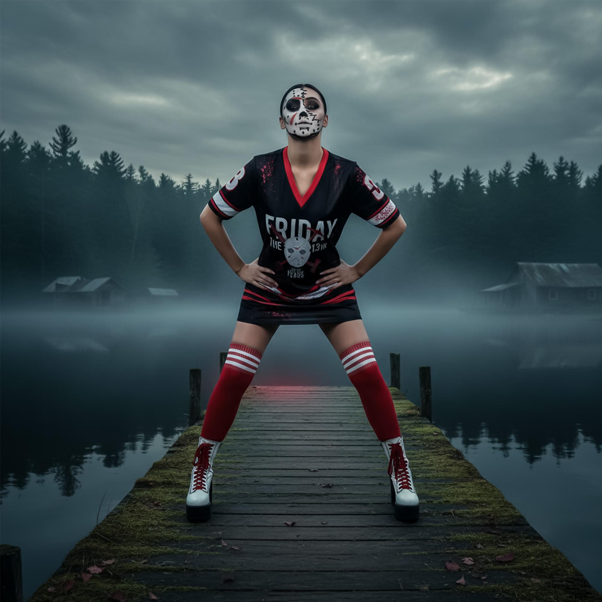 Women Friday the 13th Printed Hockey Adult Costume