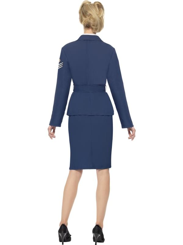 WW2 Female Air Force Captain Uniform Costume Adult: Blue