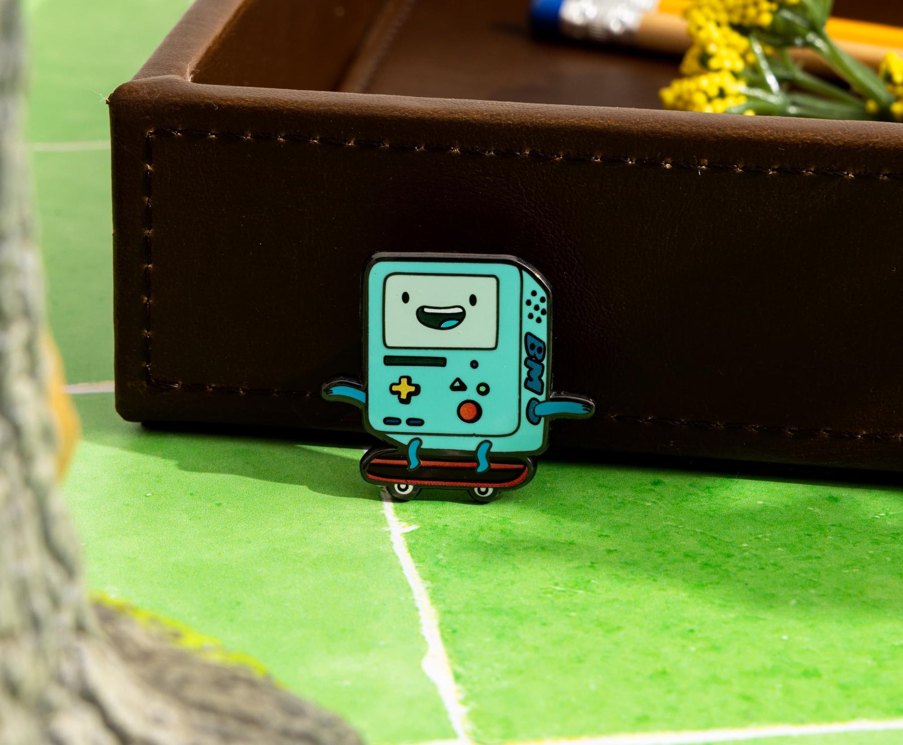 Adventure Time BMO Skateboarding Enamel Pin