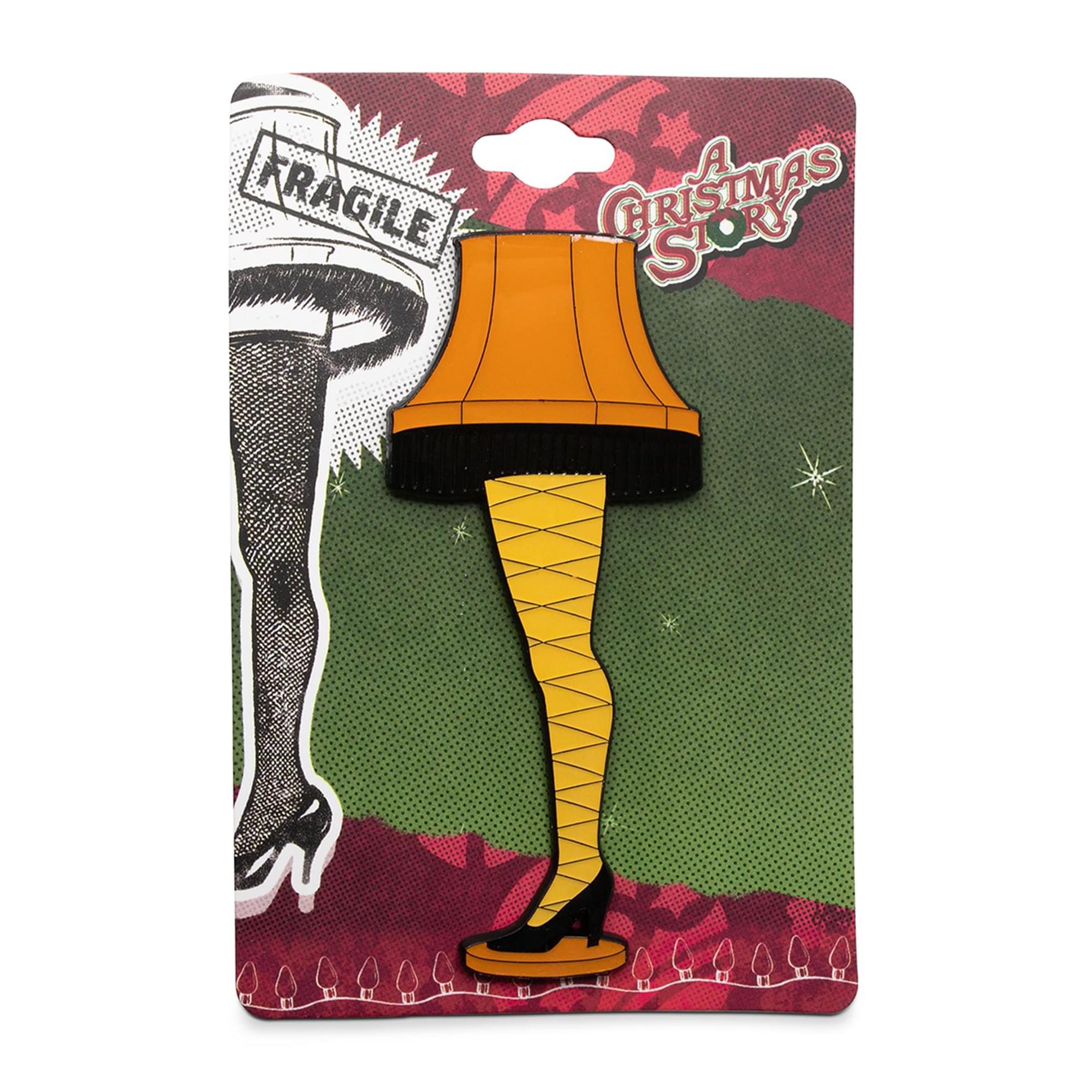 A Christmas Story Leg Lamp 3-Inch Mini Snow Globe and Enamel Pin Set