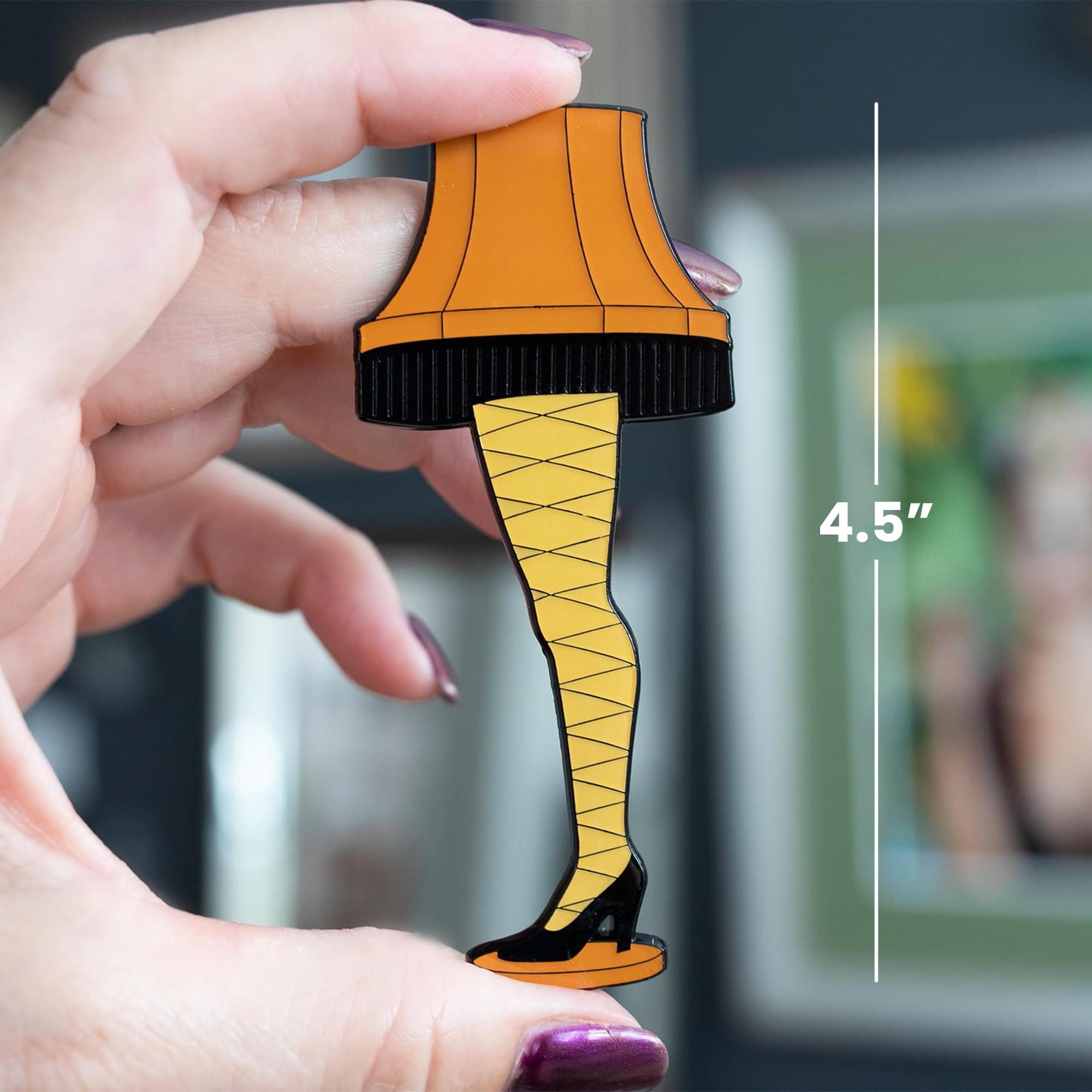 A Christmas Story Leg Lamp 3-Inch Mini Snow Globe and Enamel Pin Set