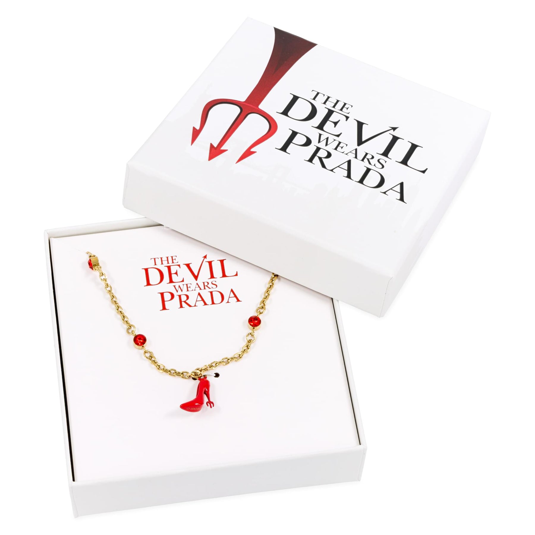 The Devil Wears Prada Red Pitchfork Stiletto Pendant Necklace With Gold-Tone Chain