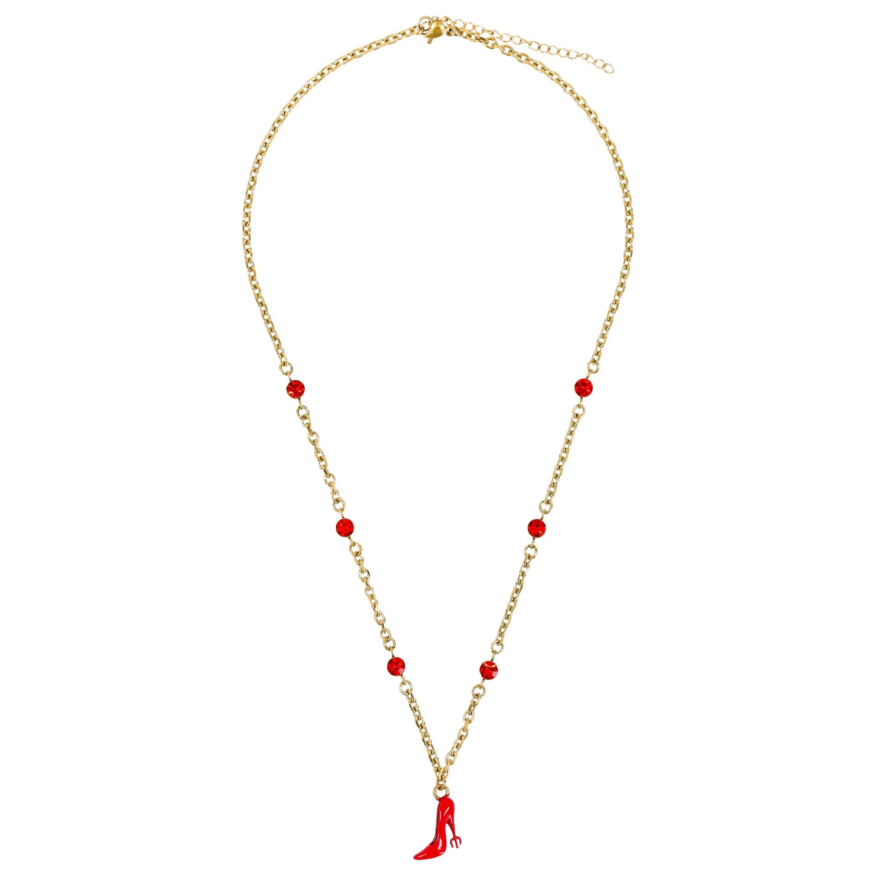 The Devil Wears Prada Red Pitchfork Stiletto Pendant Necklace With Gold-Tone Chain