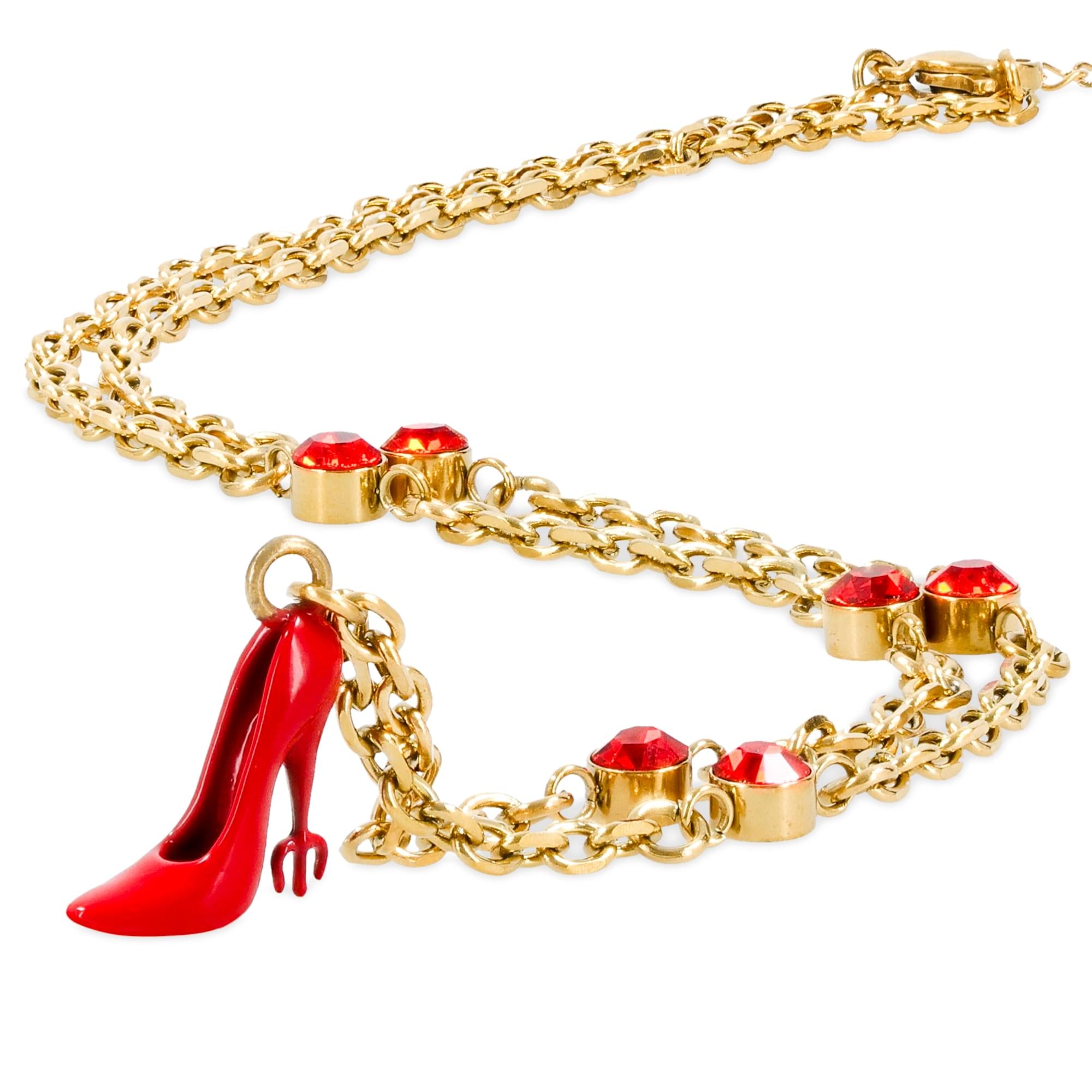 The Devil Wears Prada Red Pitchfork Stiletto Pendant Necklace With Gold-Tone Chain