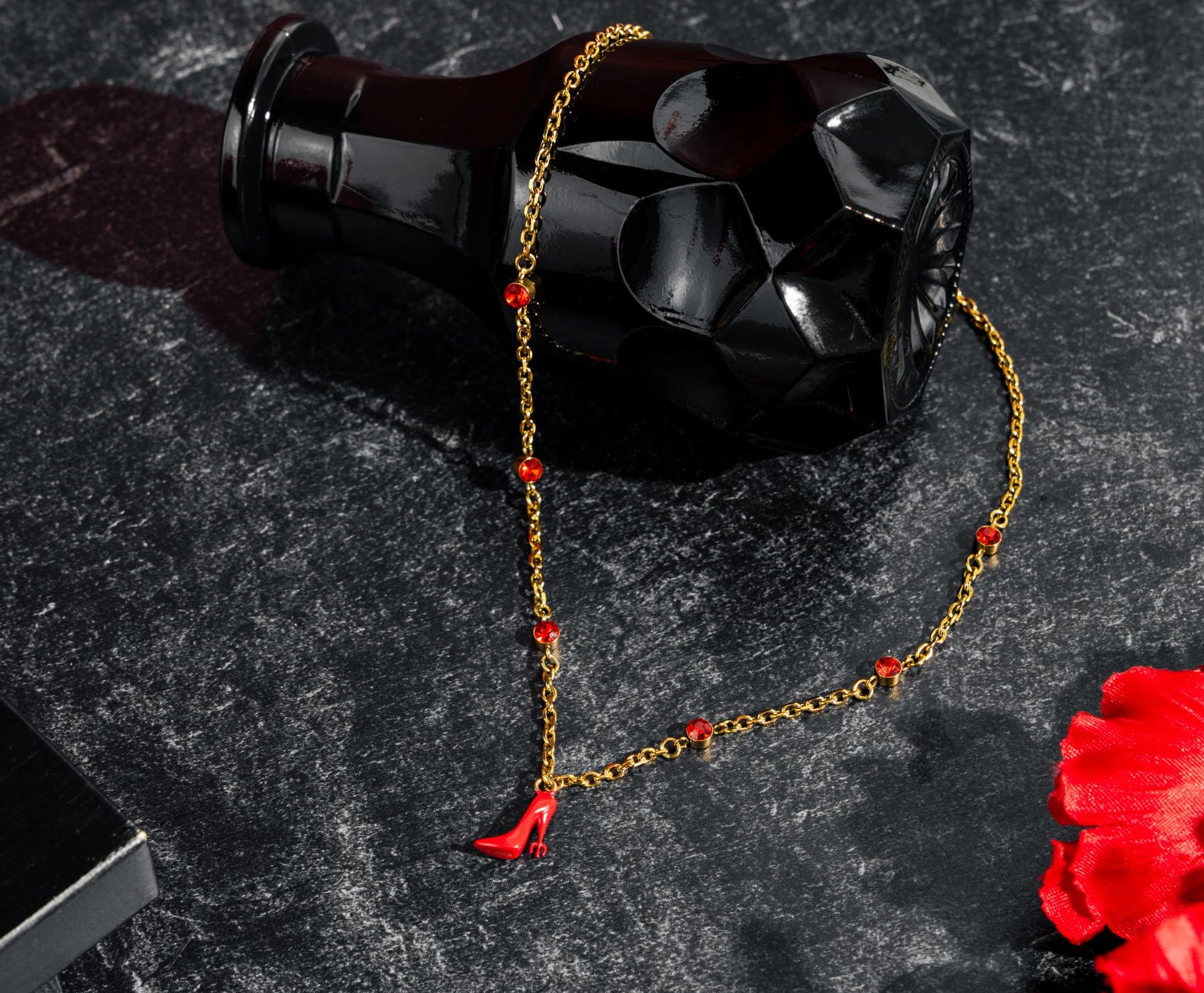 The Devil Wears Prada Red Pitchfork Stiletto Pendant Necklace With Gold-Tone Chain