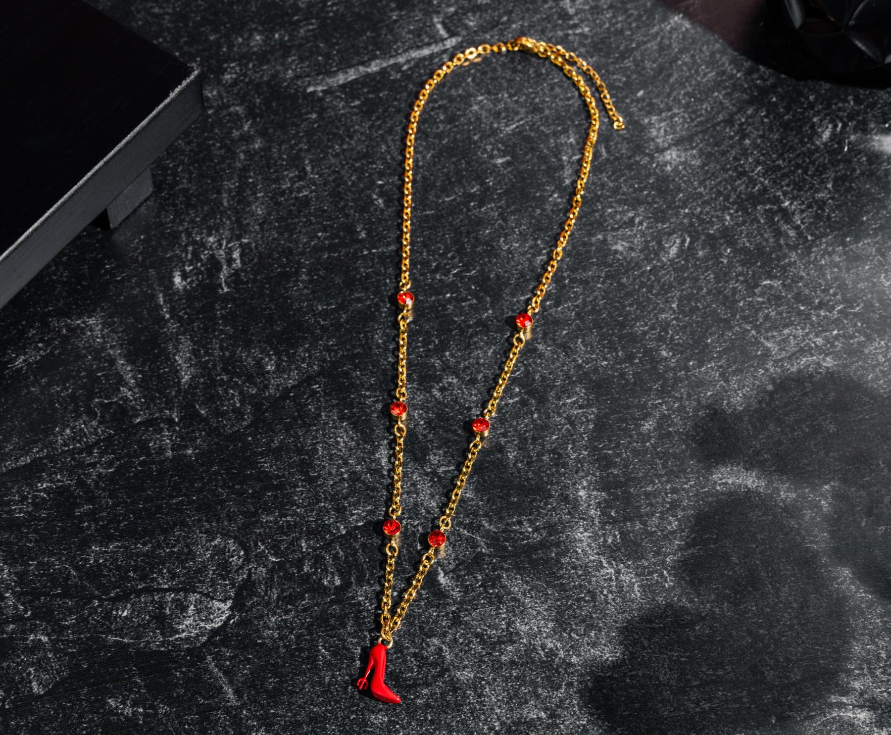 The Devil Wears Prada Red Pitchfork Stiletto Pendant Necklace With Gold-Tone Chain