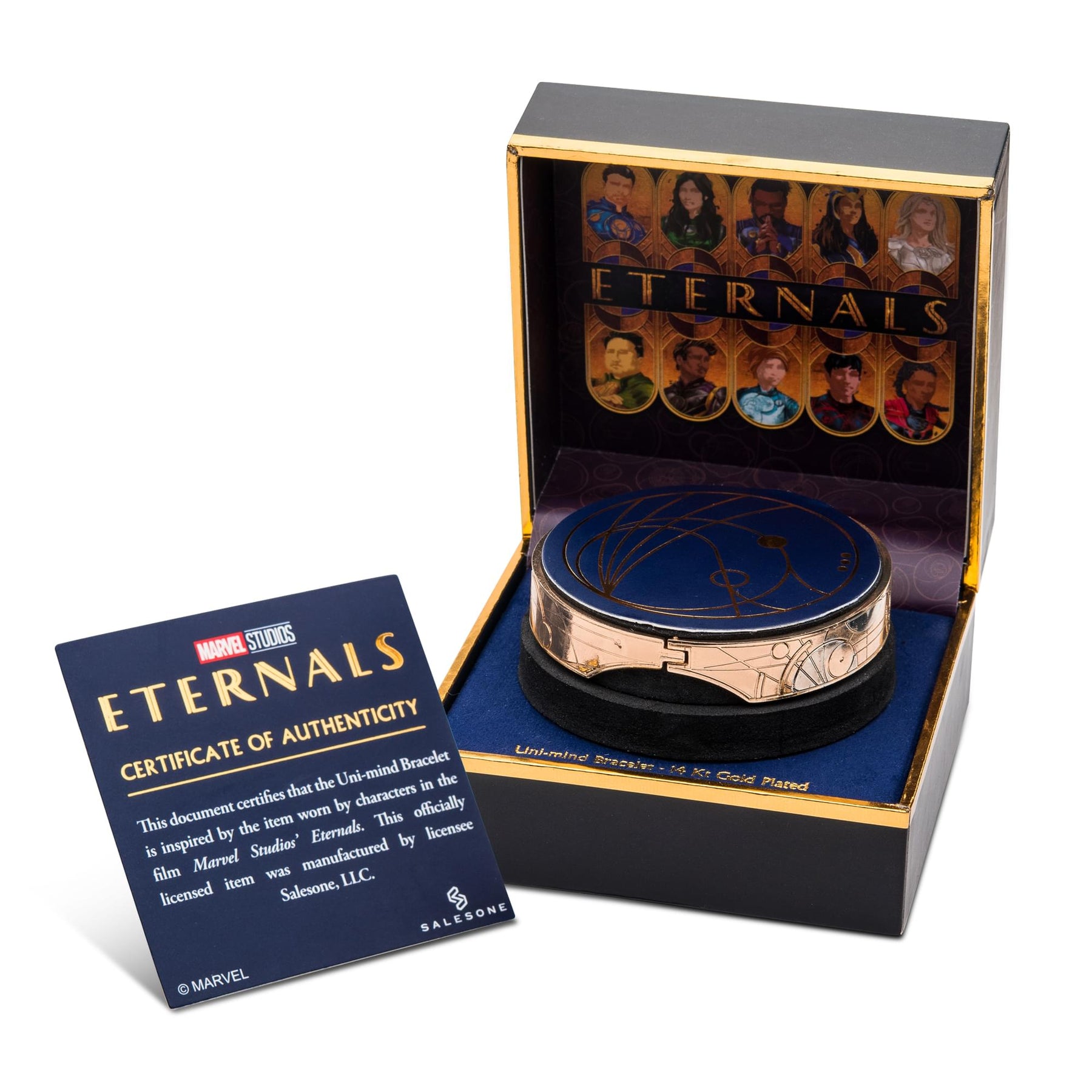 Marvel Eternals Uni-Mind Hinged 24KT Gold Bracelet Replica | Toynk Exclusive