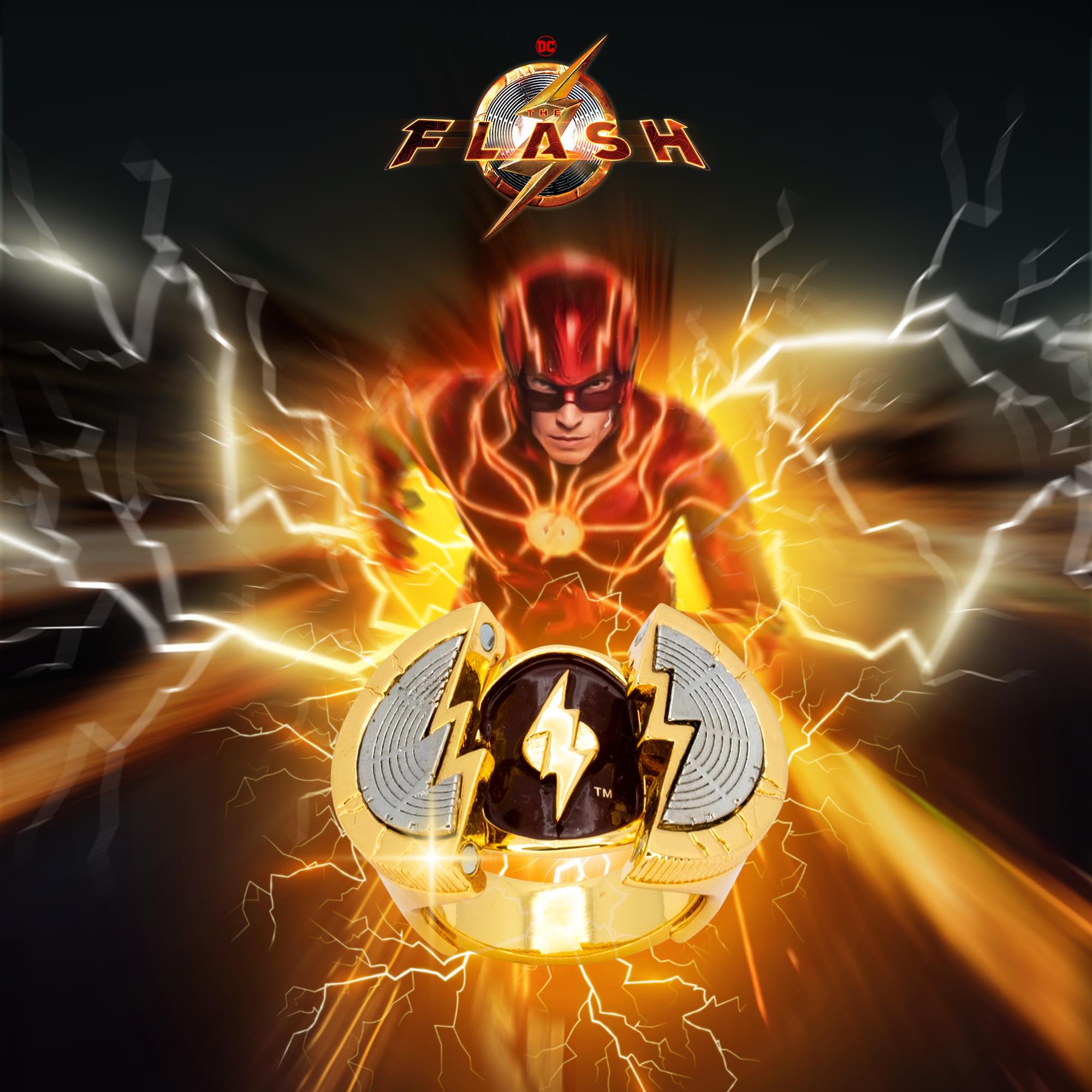 DC The Flash Movie Costume Ring 24kt Gold Replica | SDCC 2023 Exclusive
