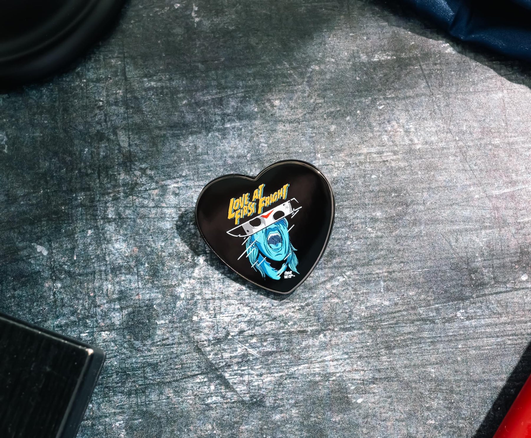 Friday The 13th "Love At First Fright" Heart-Shaped Enamel Pin