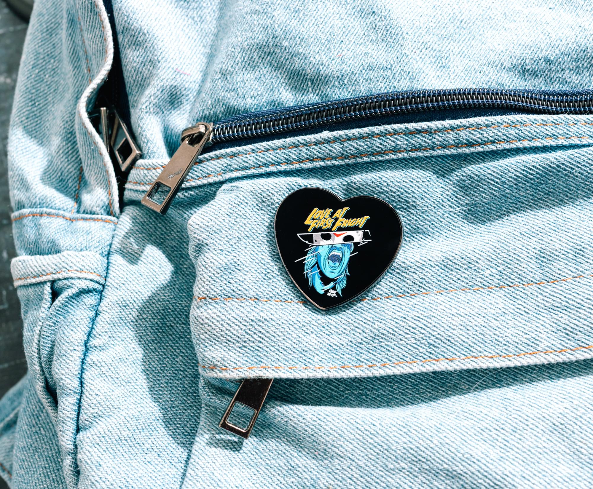 Friday The 13th "Love At First Fright" Heart-Shaped Enamel Pin